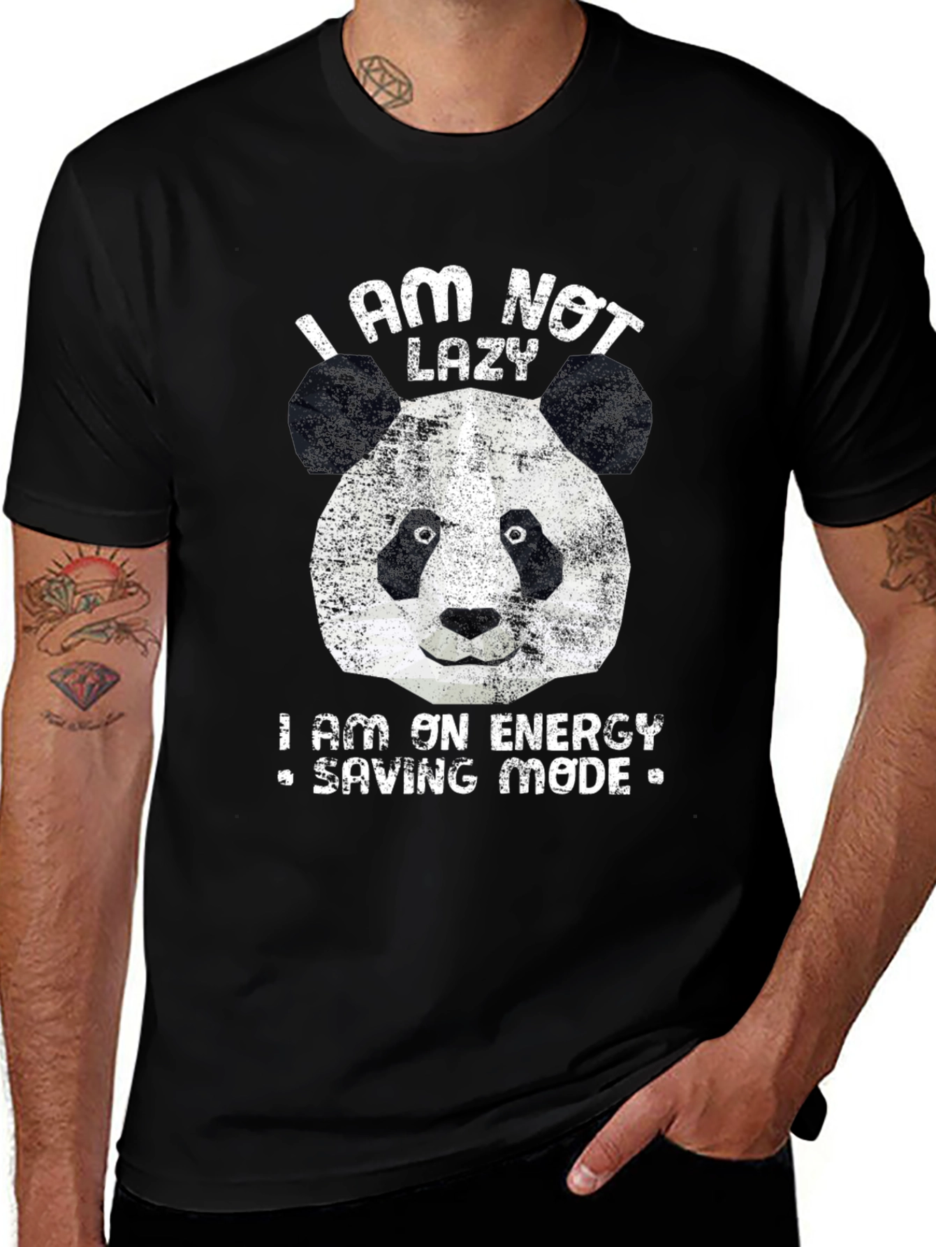 I am Not Lazy Panda Graphic Tee