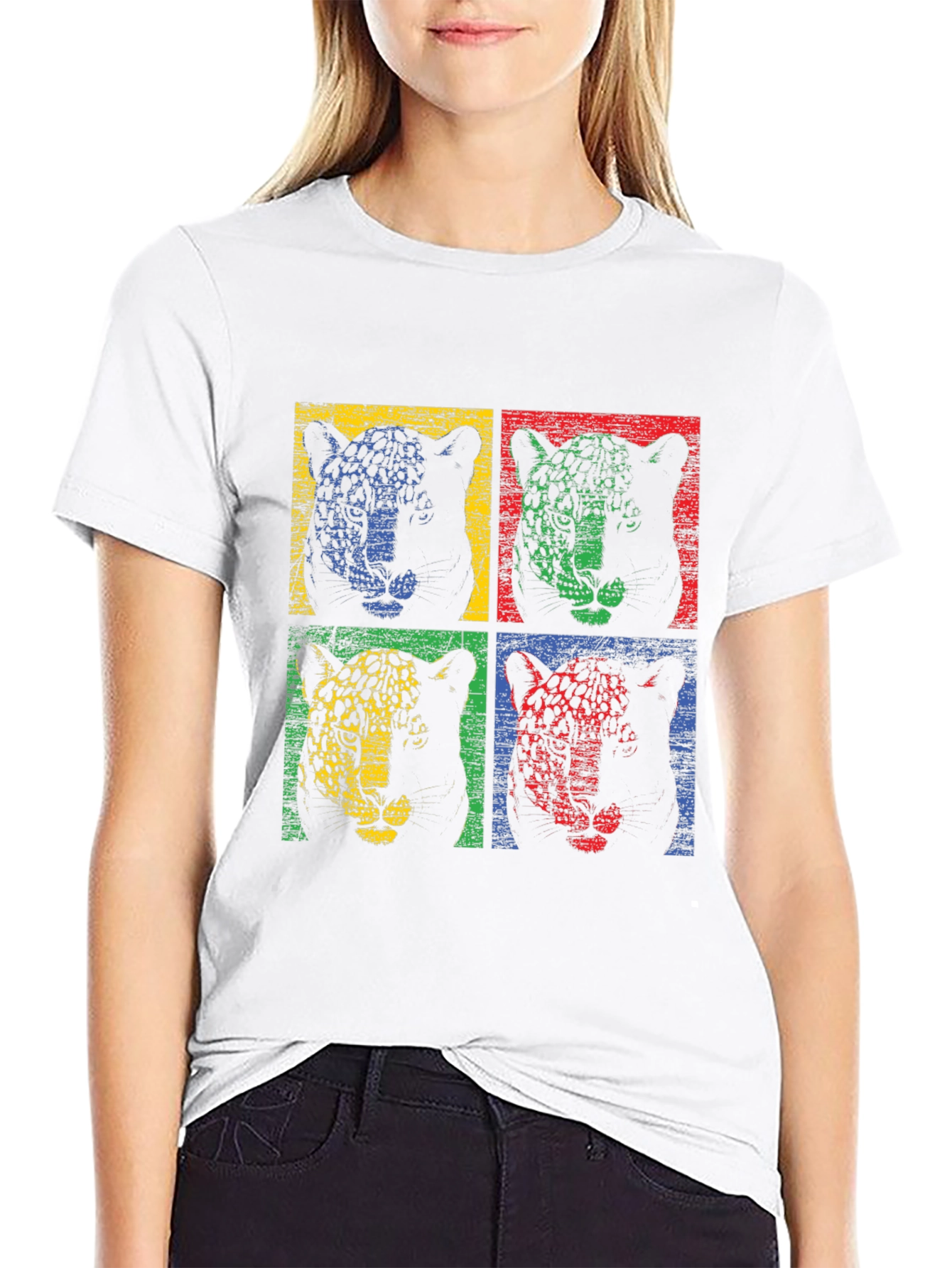 Retro Leopard Print Graphic T-Shirt