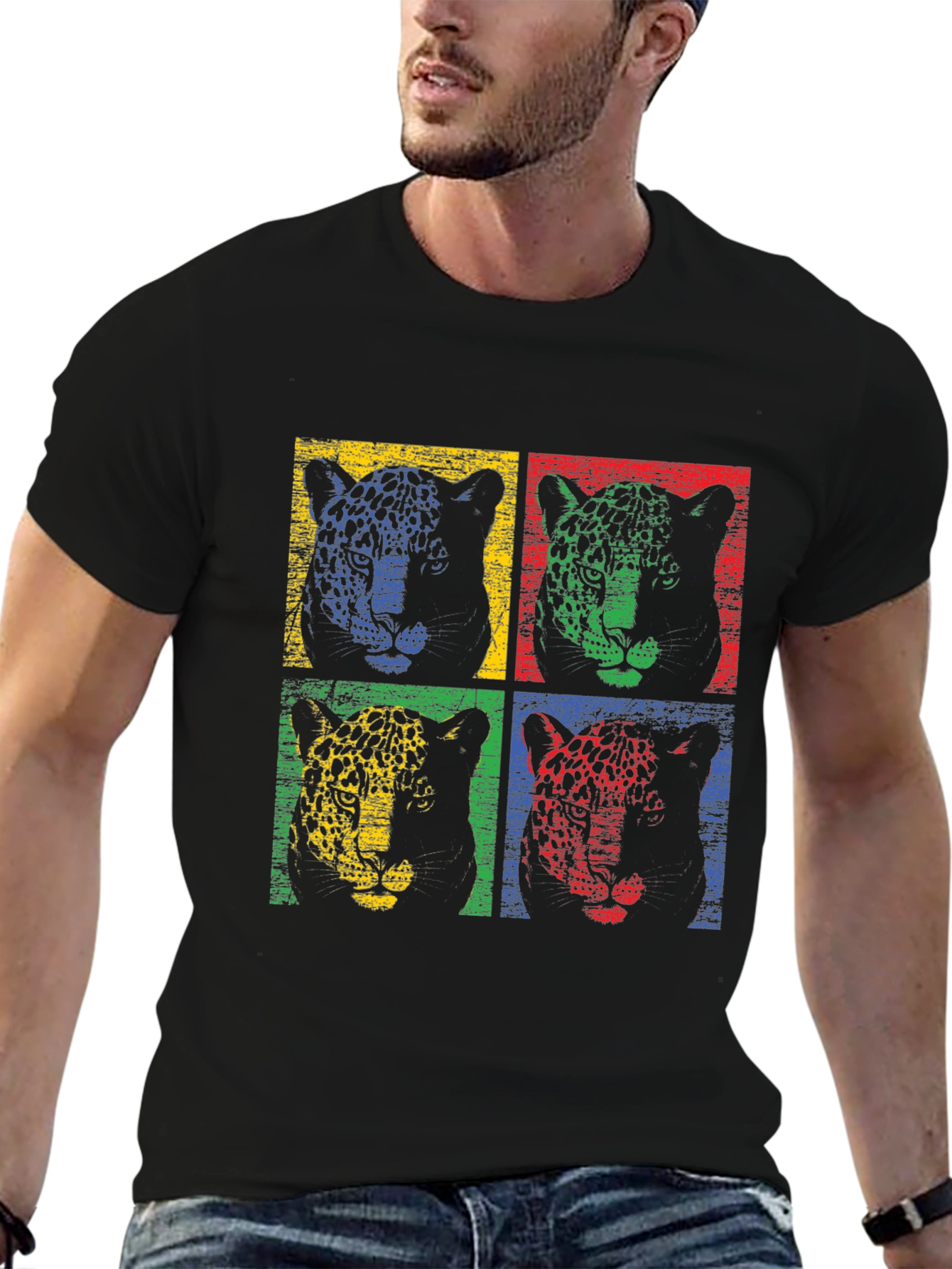 Retro Leopard Print Graphic T-Shirt