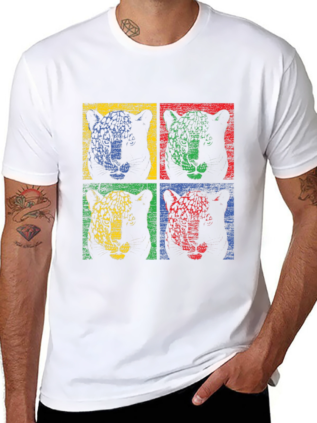 Retro Leopard Print Graphic T-Shirt