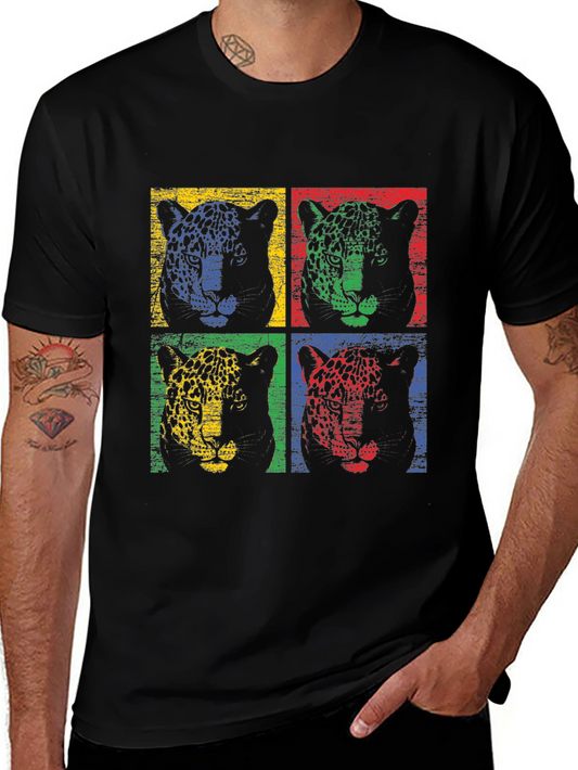 Retro Leopard Print Graphic T-Shirt