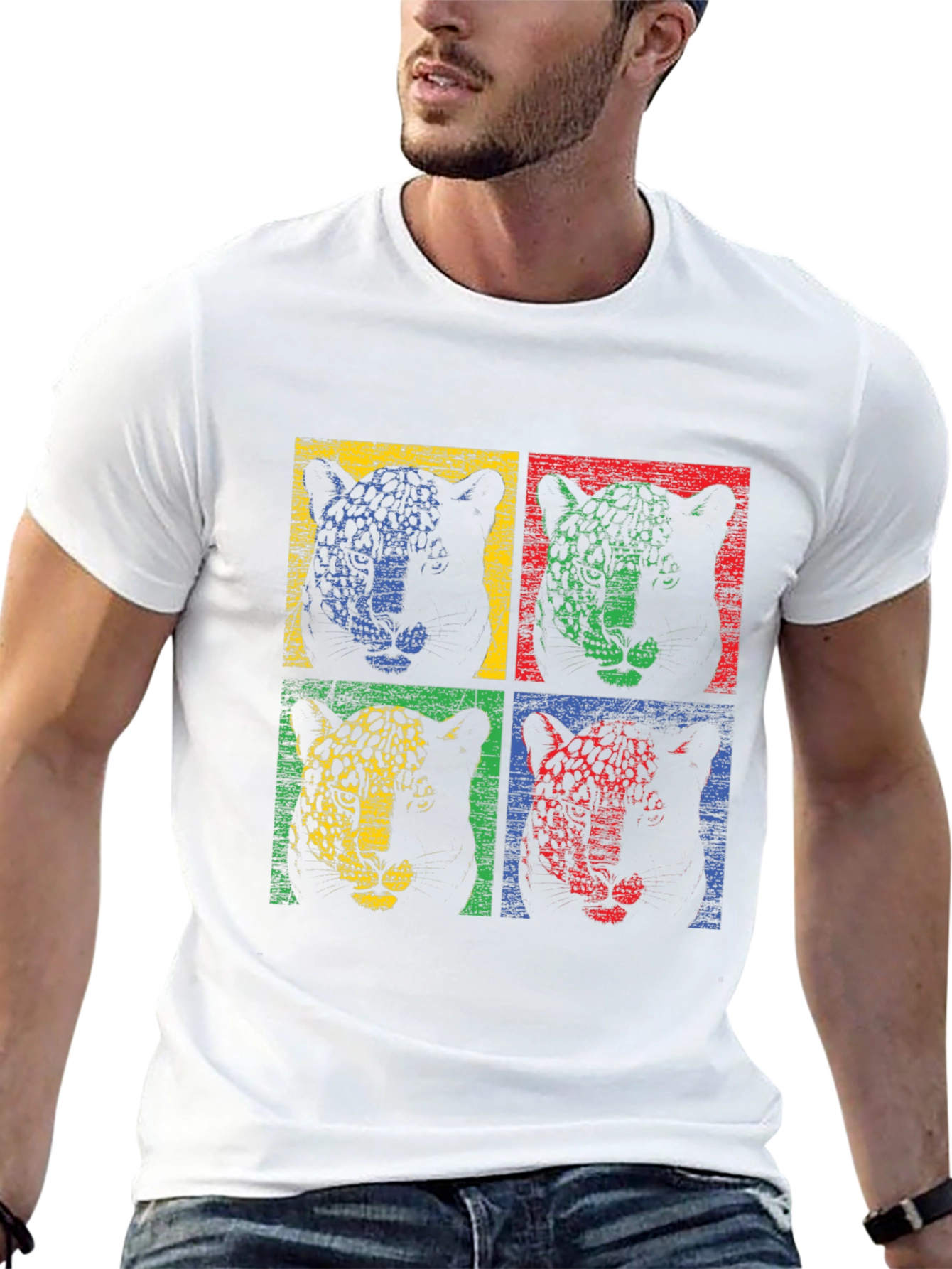 Retro Leopard Print Graphic T-Shirt
