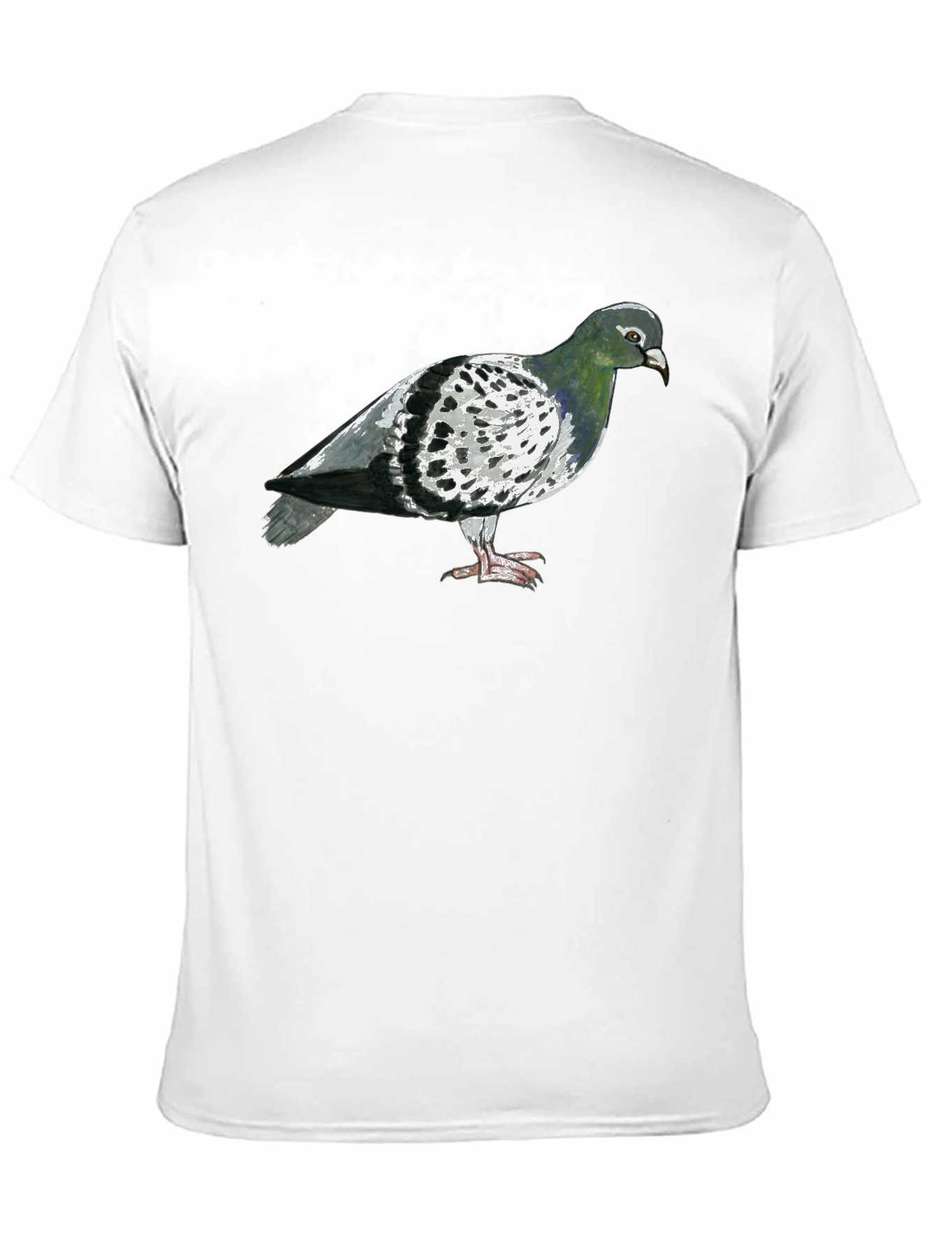 Pigeon Graphic T-Shirt - Black Crew Neck Tee