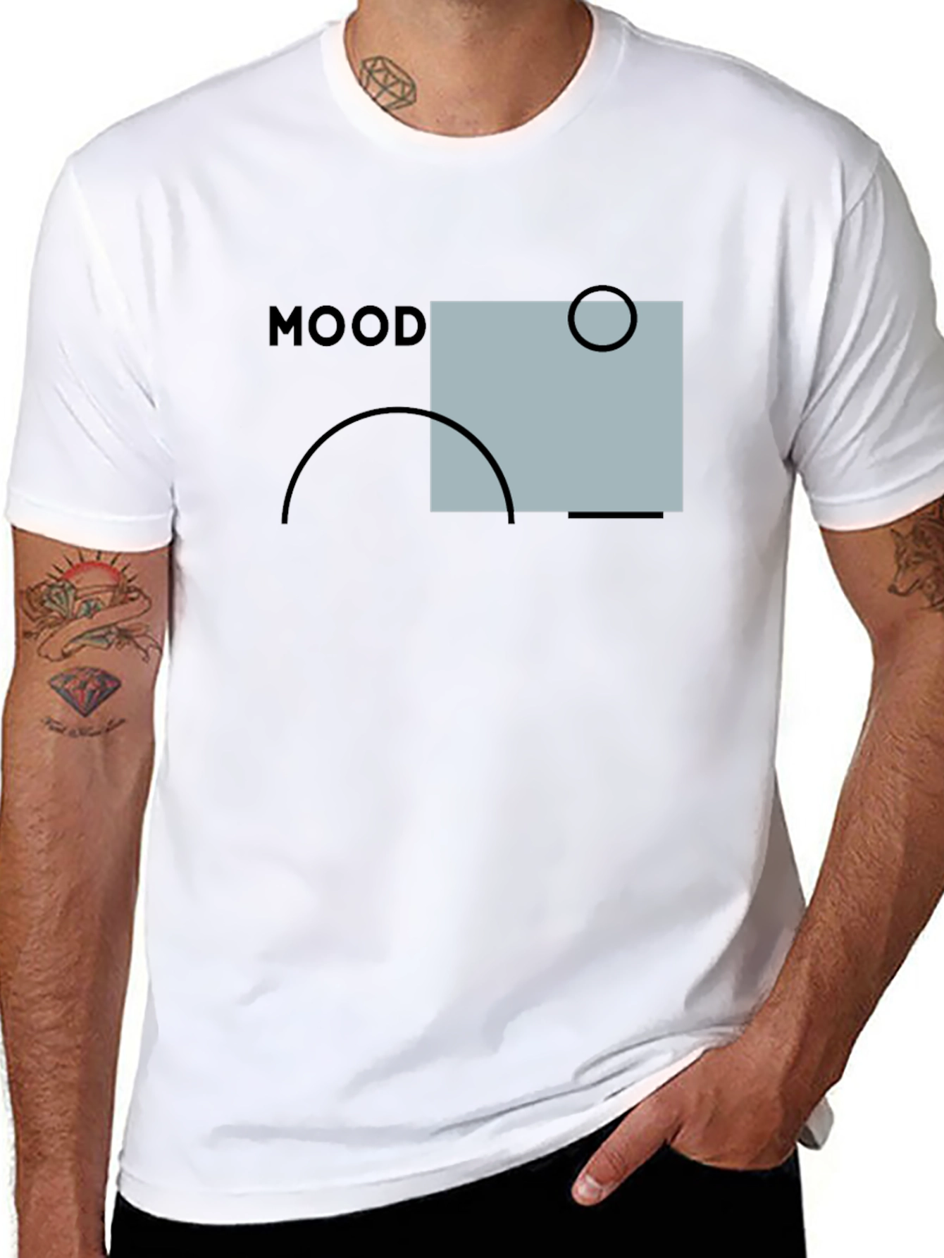 Mood Graphic Print Black T-Shirt