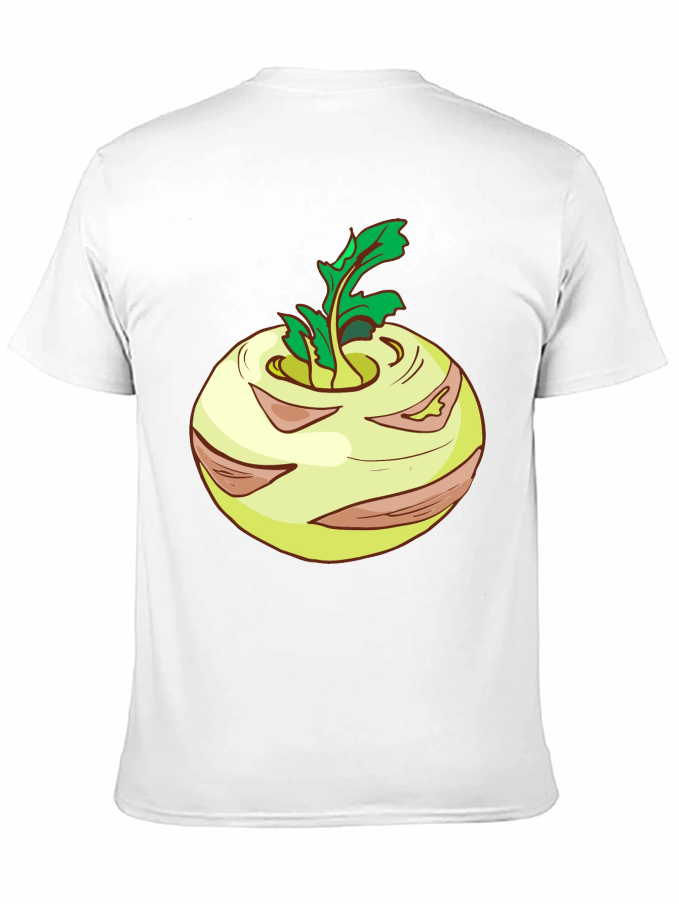 Kohlrabi Cartoon Black T-Shirt