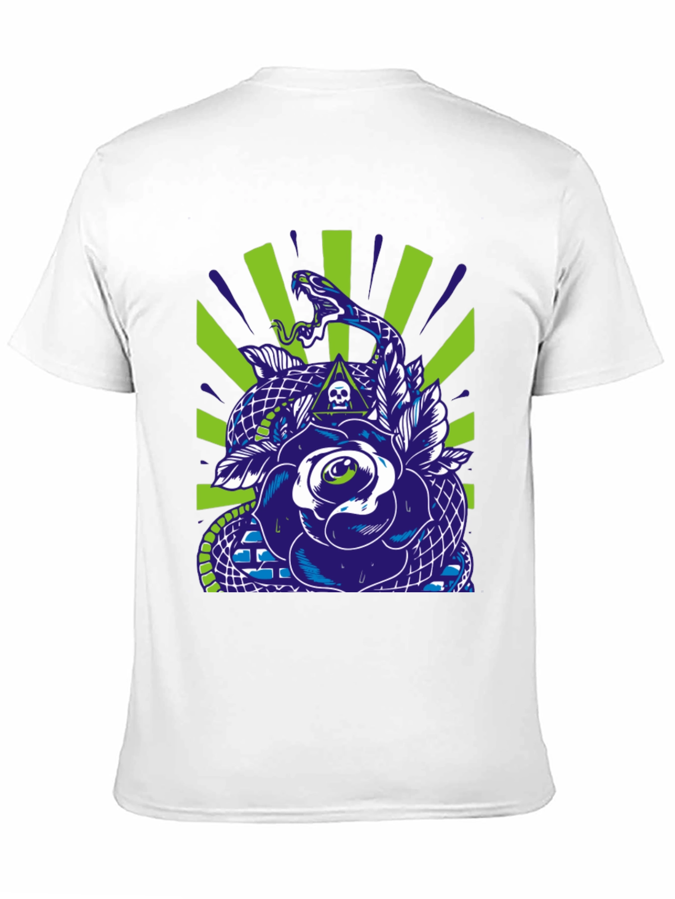 Snake & Rose Graphic Print Black T-Shirt