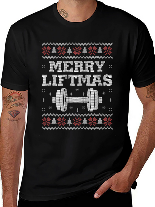 Merry Liftmas Ugly Christmas Sweater Workout T-Shirt