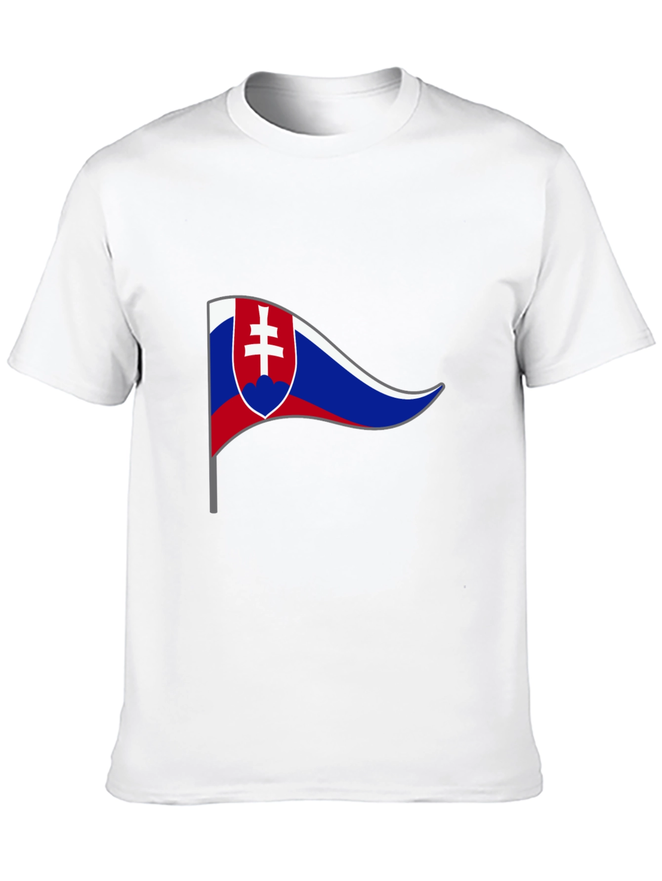 Slovakian Flag Graphic T-Shirt - Black Cotton Tee