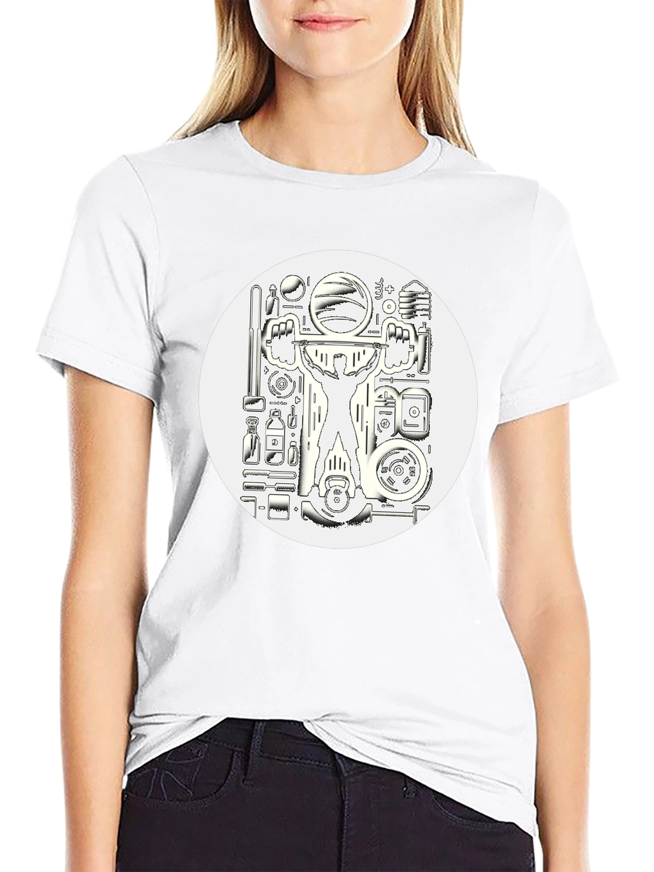 Weightlifting Black Graphic T-Shirt