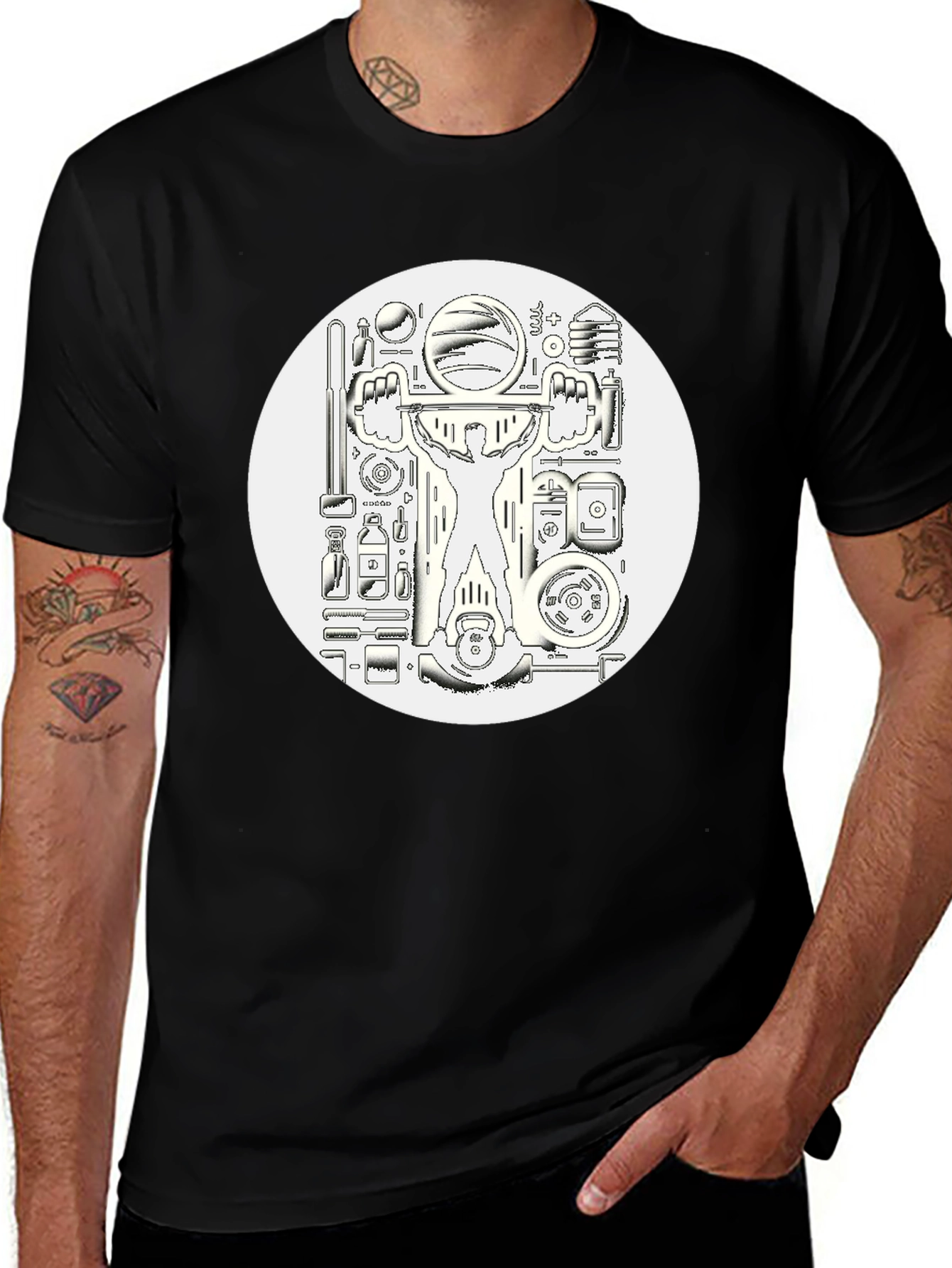 Weightlifting Black Graphic T-Shirt
