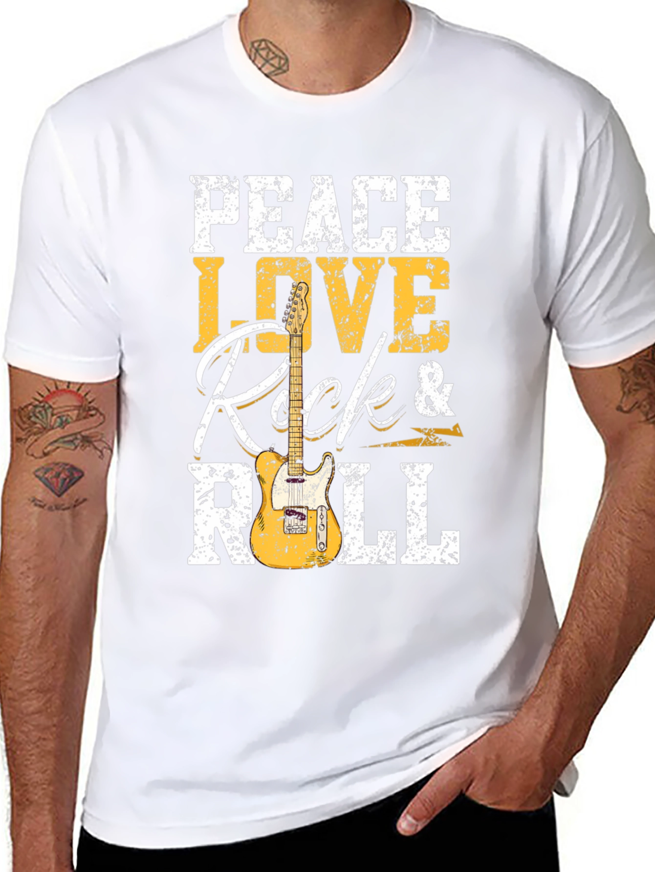 Peace Love Rock & Roll Graphic T-Shirt