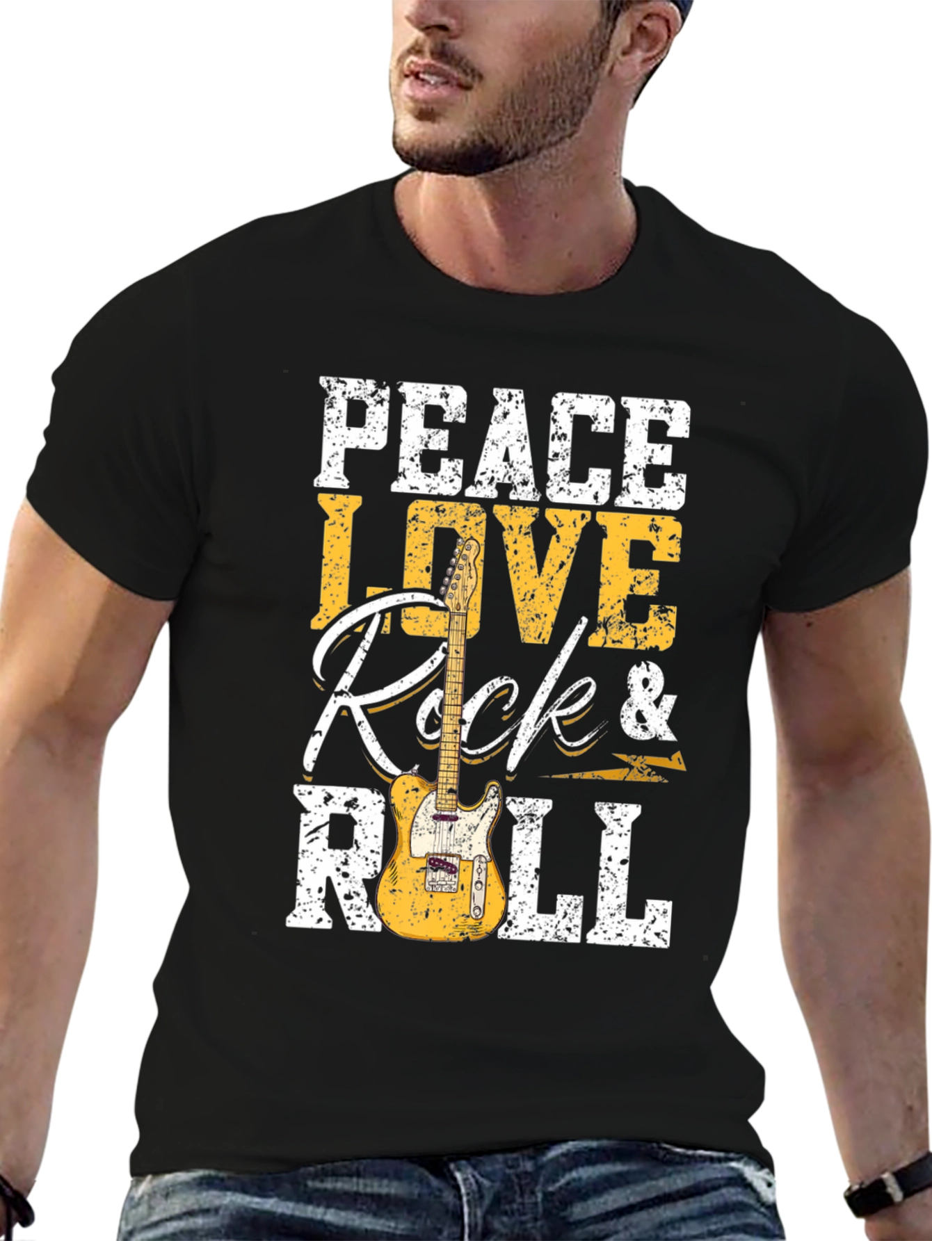 Peace Love Rock & Roll Graphic T-Shirt