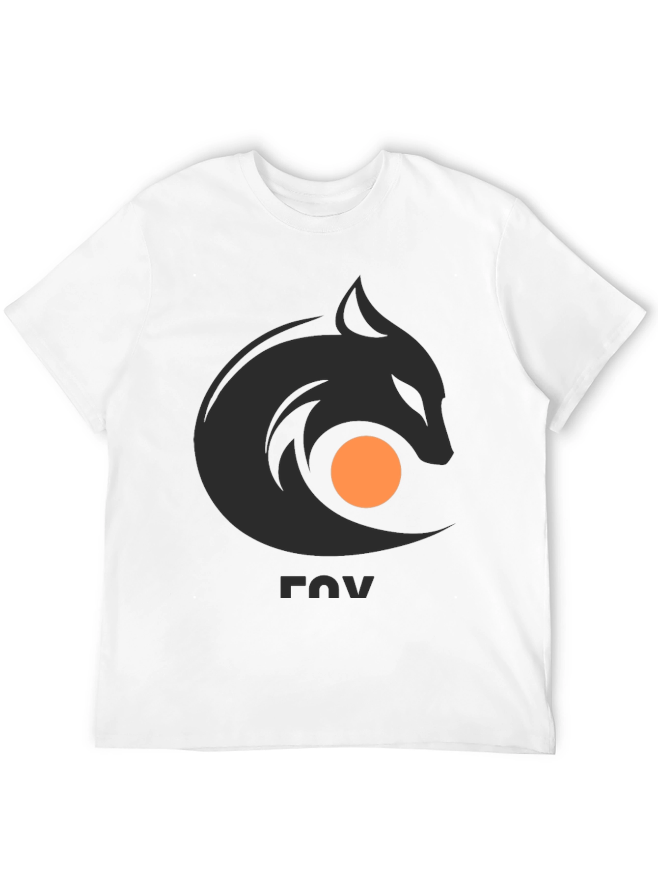 Stylish Black Tee with Abstract Fox Graphic