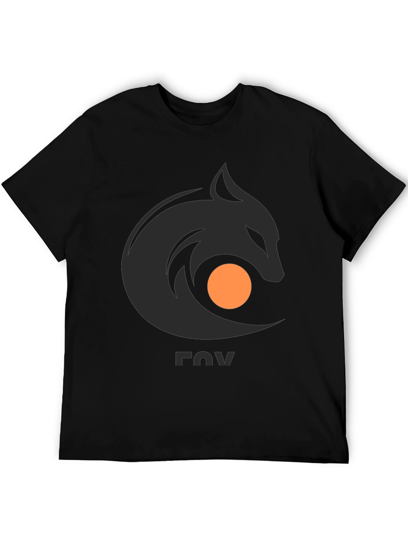 Stylish Black Tee with Abstract Fox Graphic