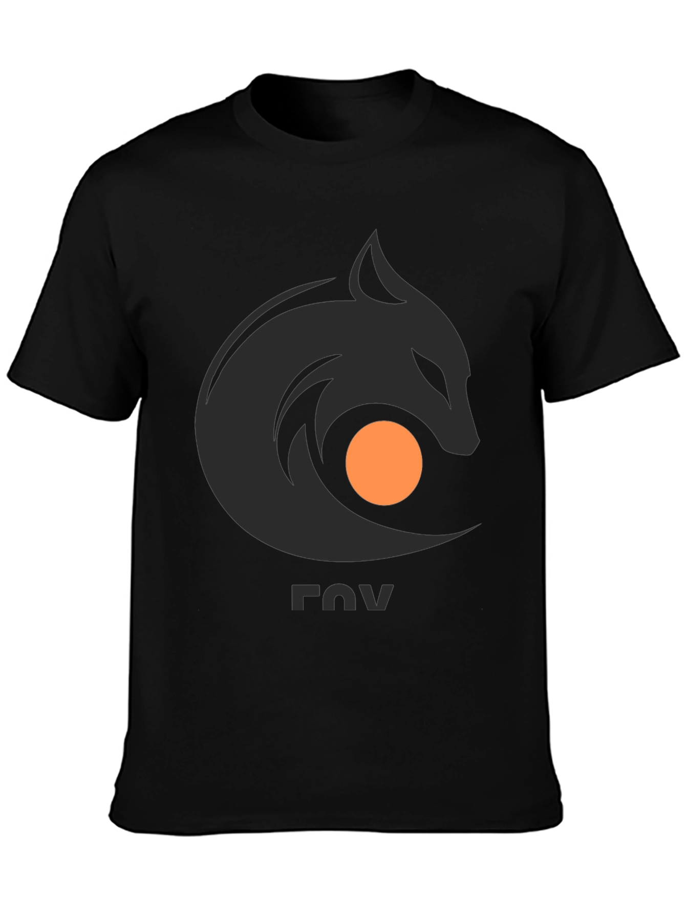 Stylish Black Tee with Abstract Fox Graphic
