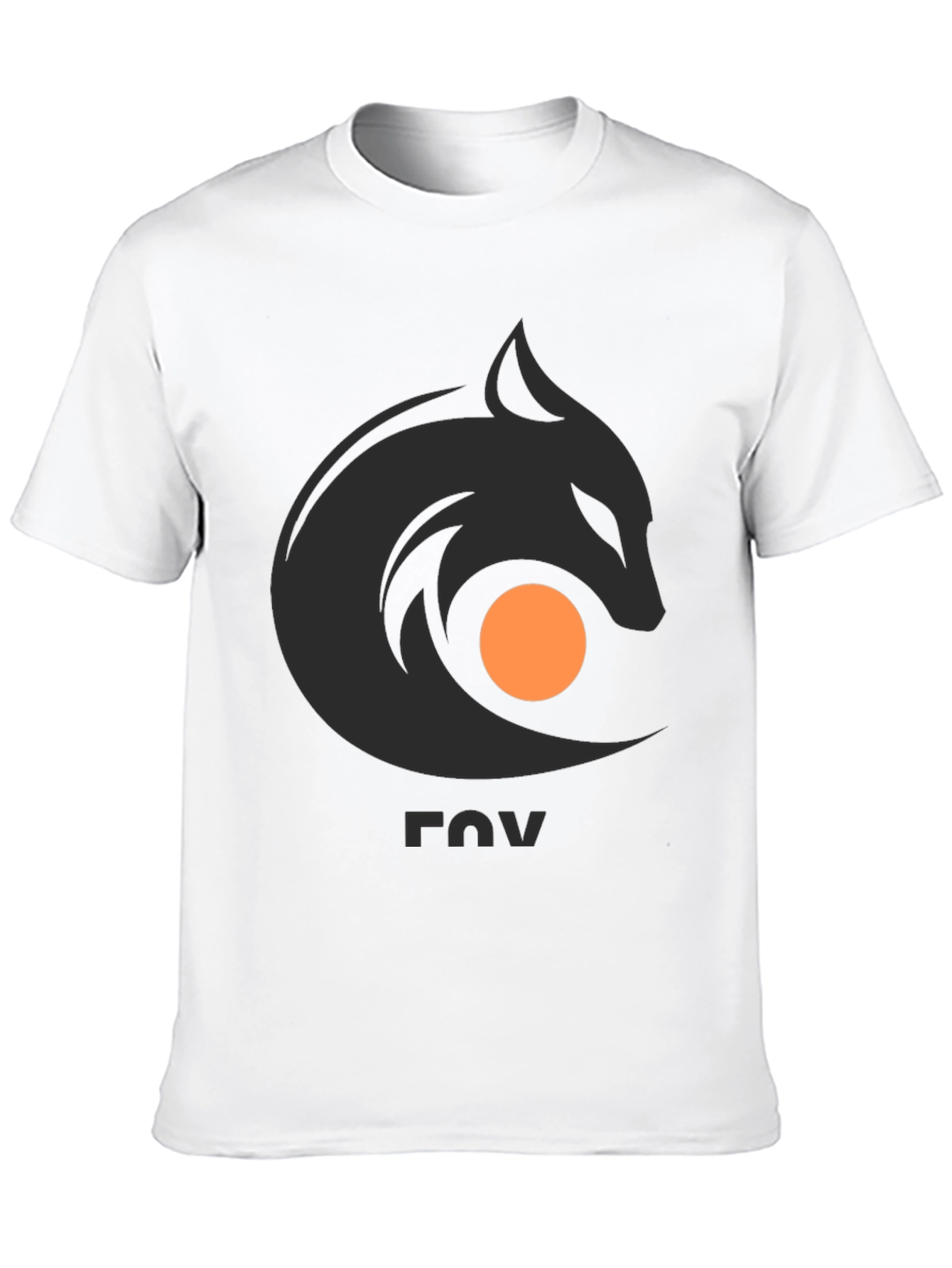 Stylish Black Tee with Abstract Fox Graphic