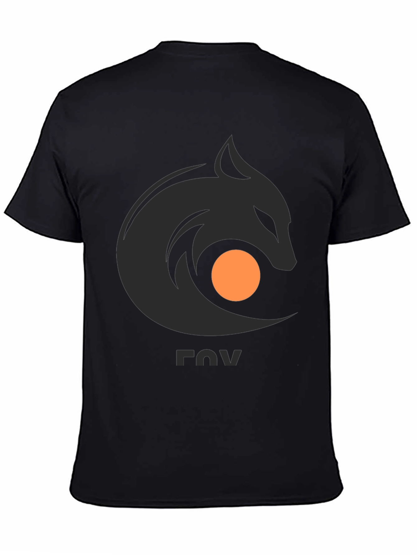Stylish Black Tee with Abstract Fox Graphic