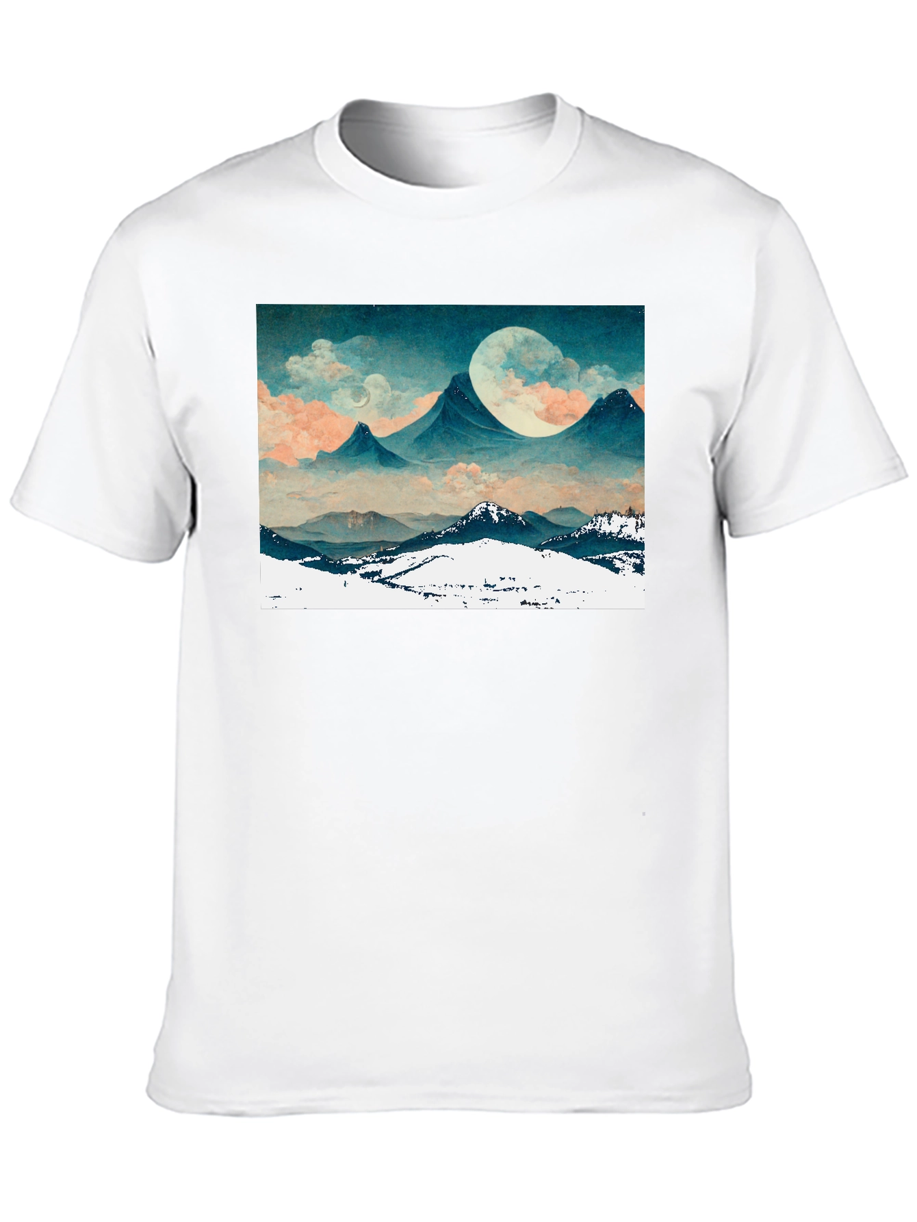 Mountain Moonscape Graphic Tee - Black Unisex