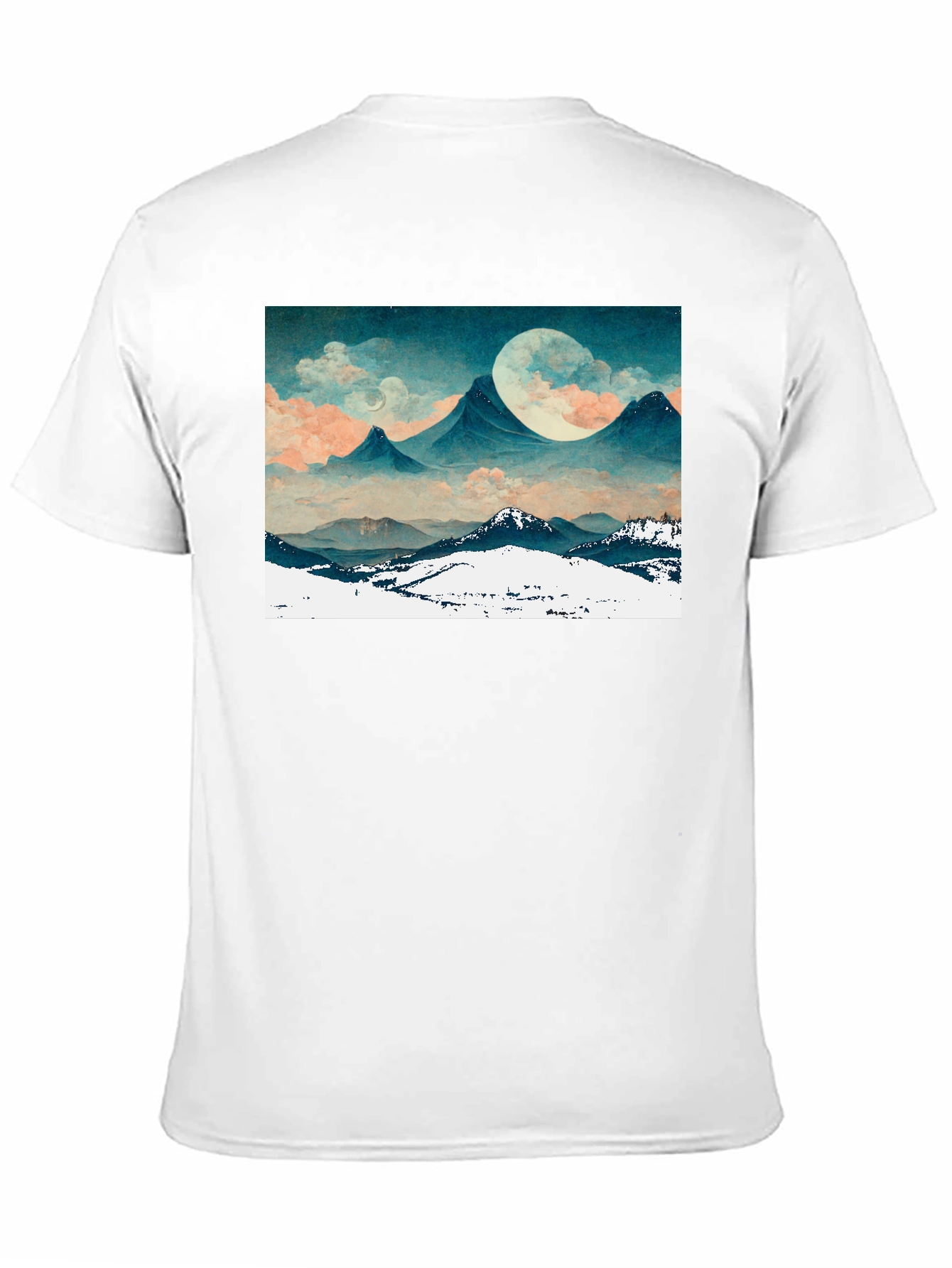Mountain Moonscape Graphic Tee - Black Unisex