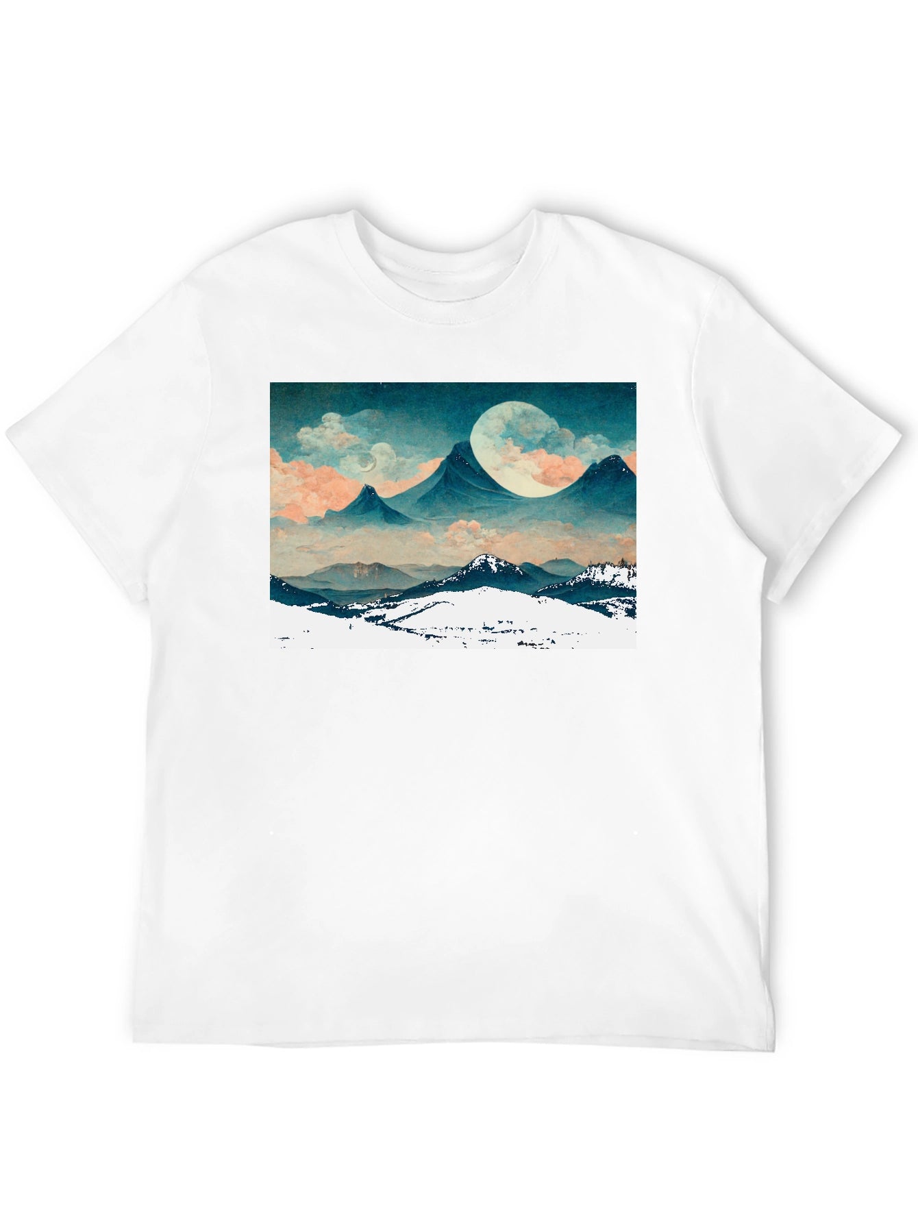 Mountain Moonscape Graphic Tee - Black Unisex