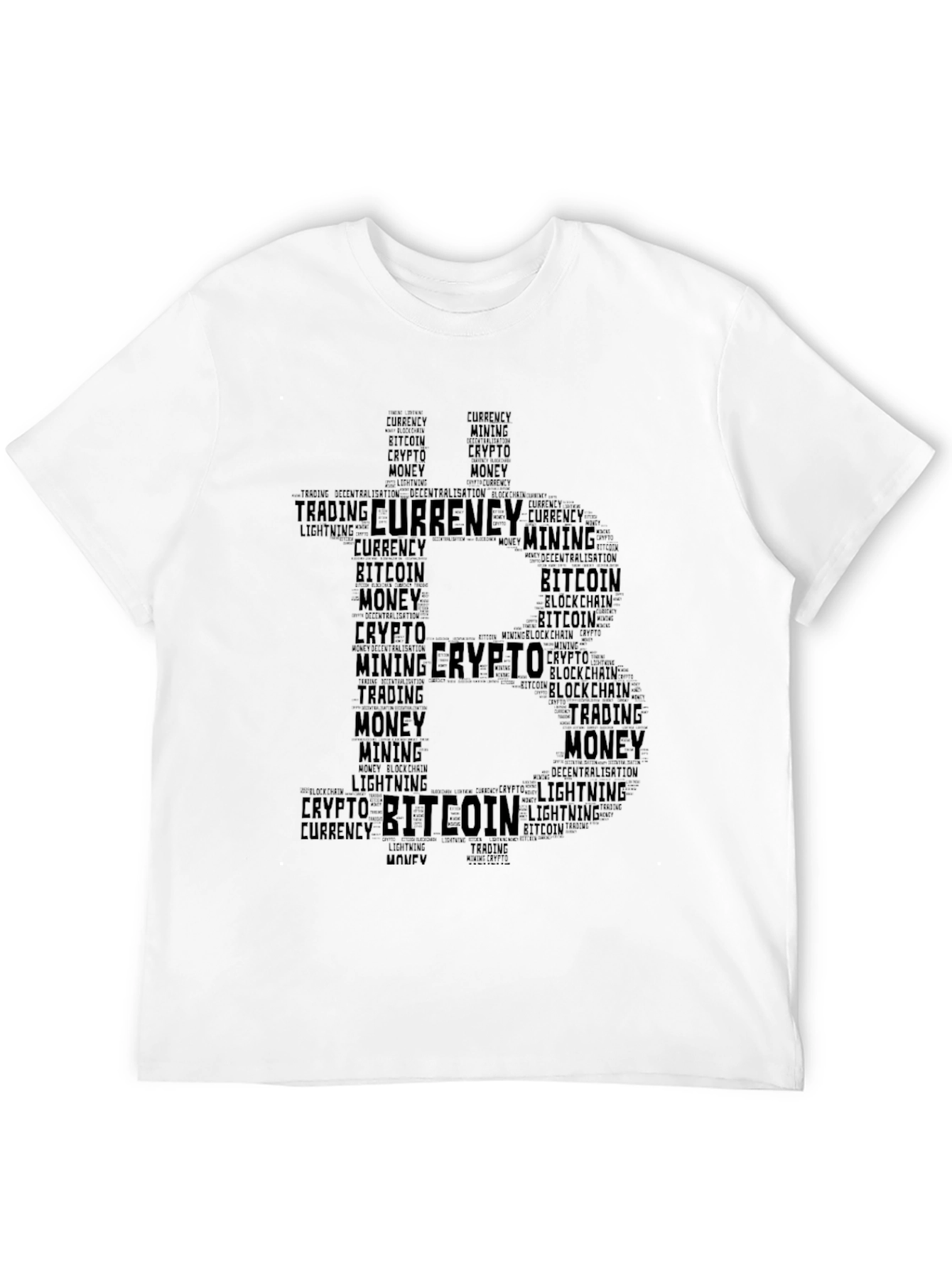 Bitcoin Crypto Word Art T-Shirt