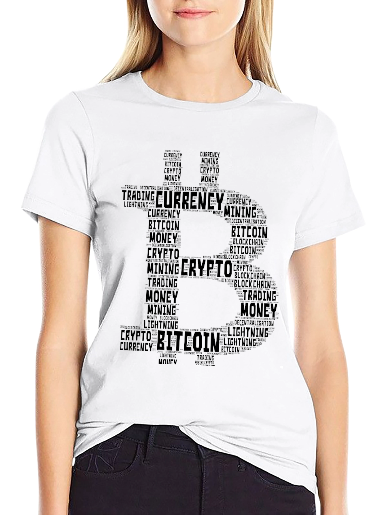 Bitcoin Crypto Word Art T-Shirt
