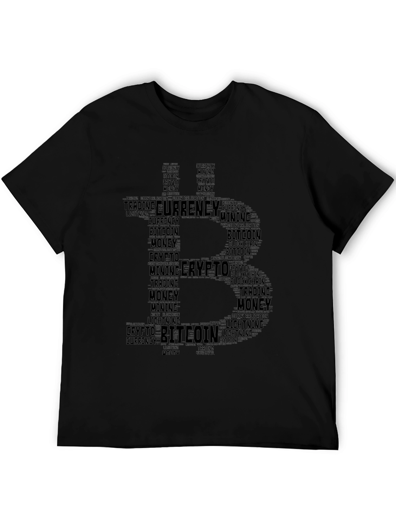 Bitcoin Crypto Word Art T-Shirt