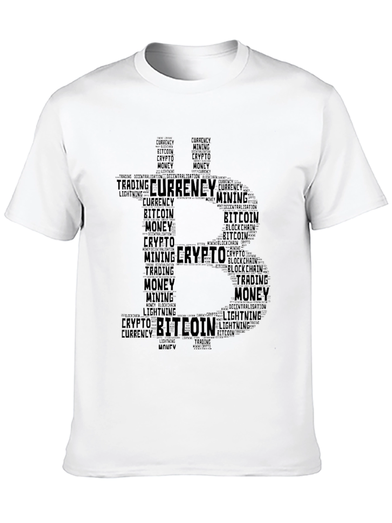Bitcoin Crypto Word Art T-Shirt