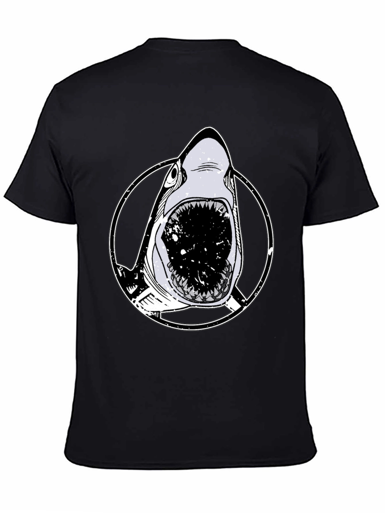 Shark Graphic Black T-Shirt - Bold Animal Print Tee