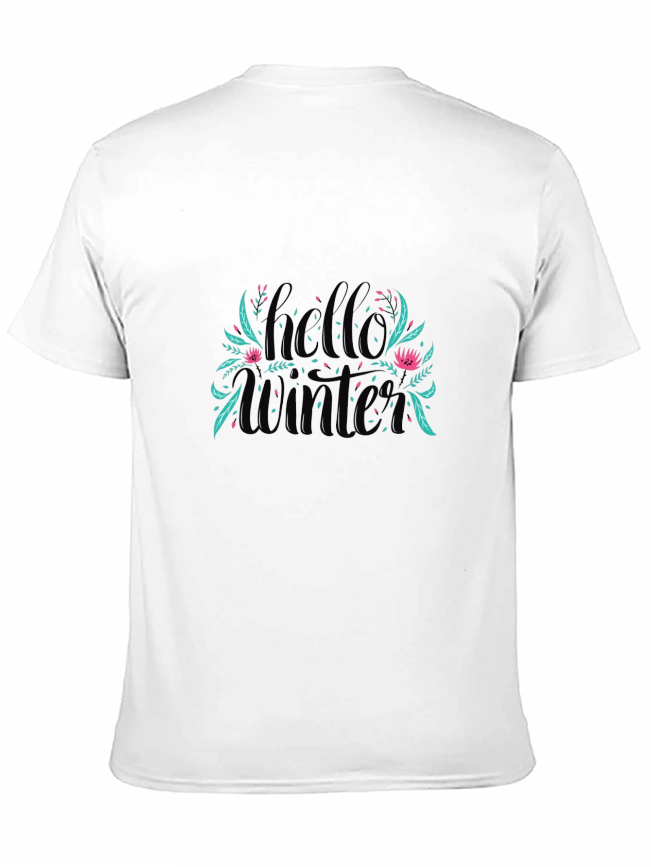 Hello Winter Graphic Print Black T-Shirt