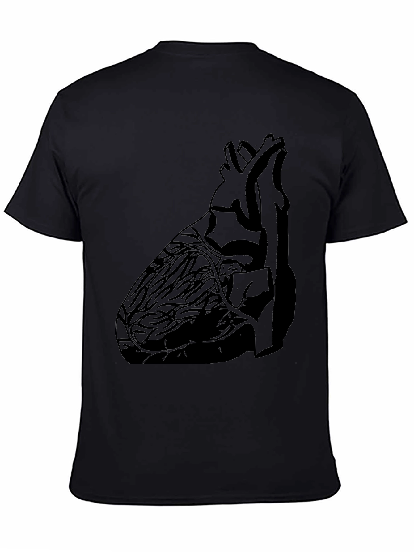 Anatomical Heart Print Black Graphic Tee