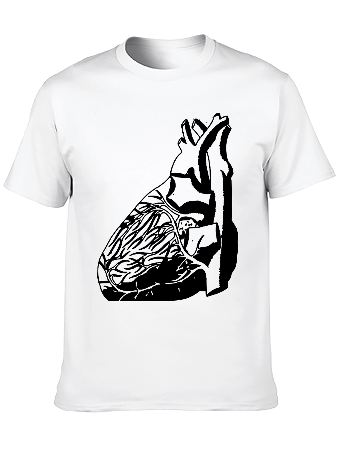 Anatomical Heart Print Black Graphic Tee