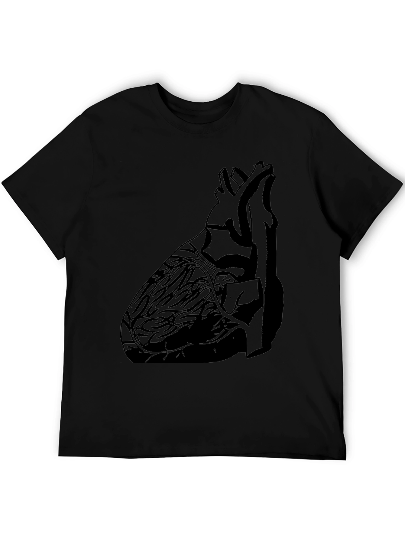 Anatomical Heart Print Black Graphic Tee