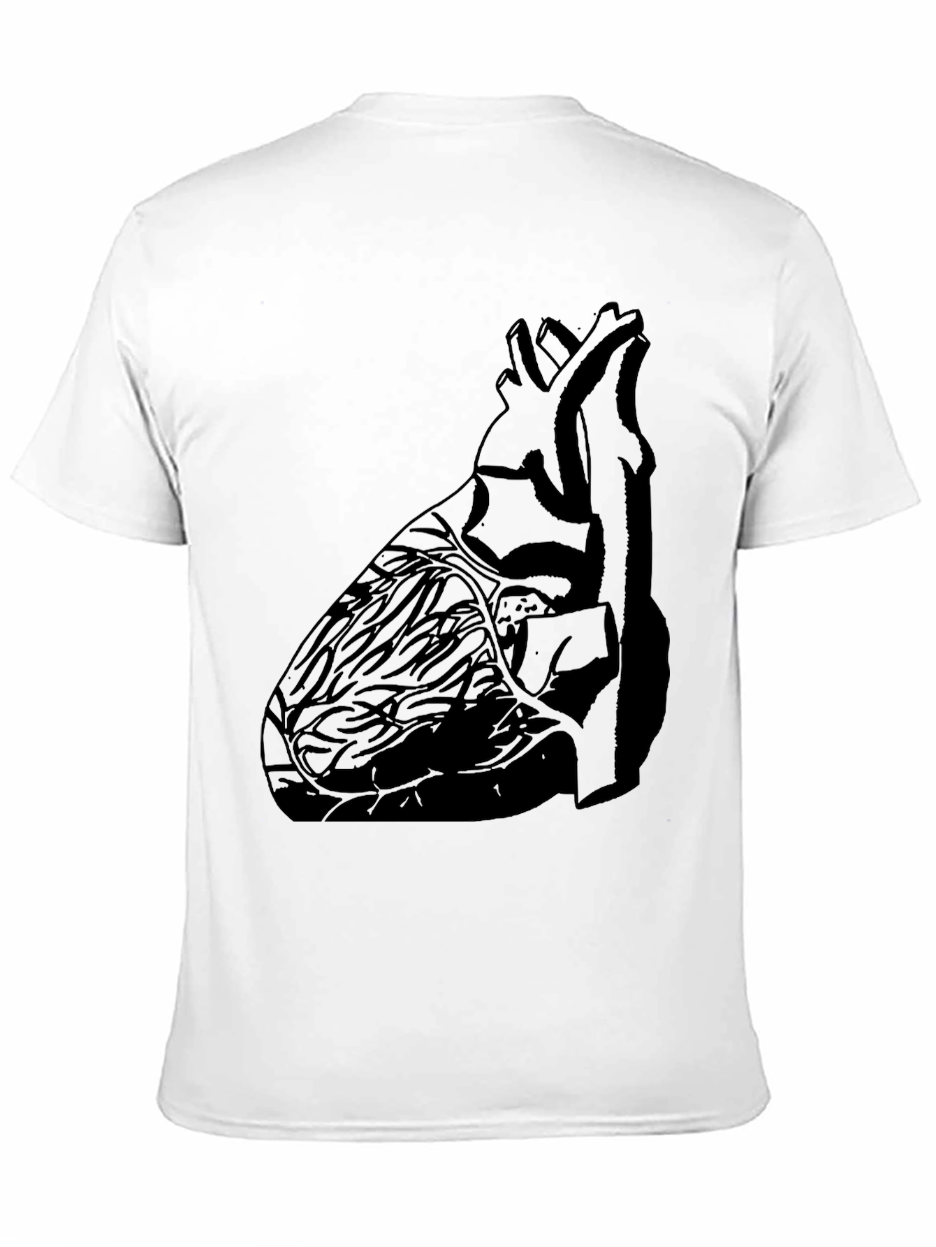 Anatomical Heart Print Black Graphic Tee