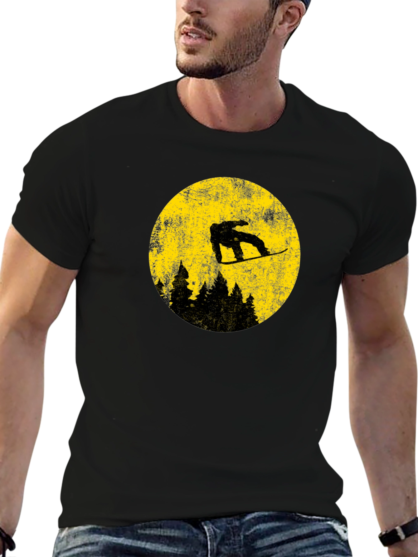Snowboarder Moon Graphic Tee