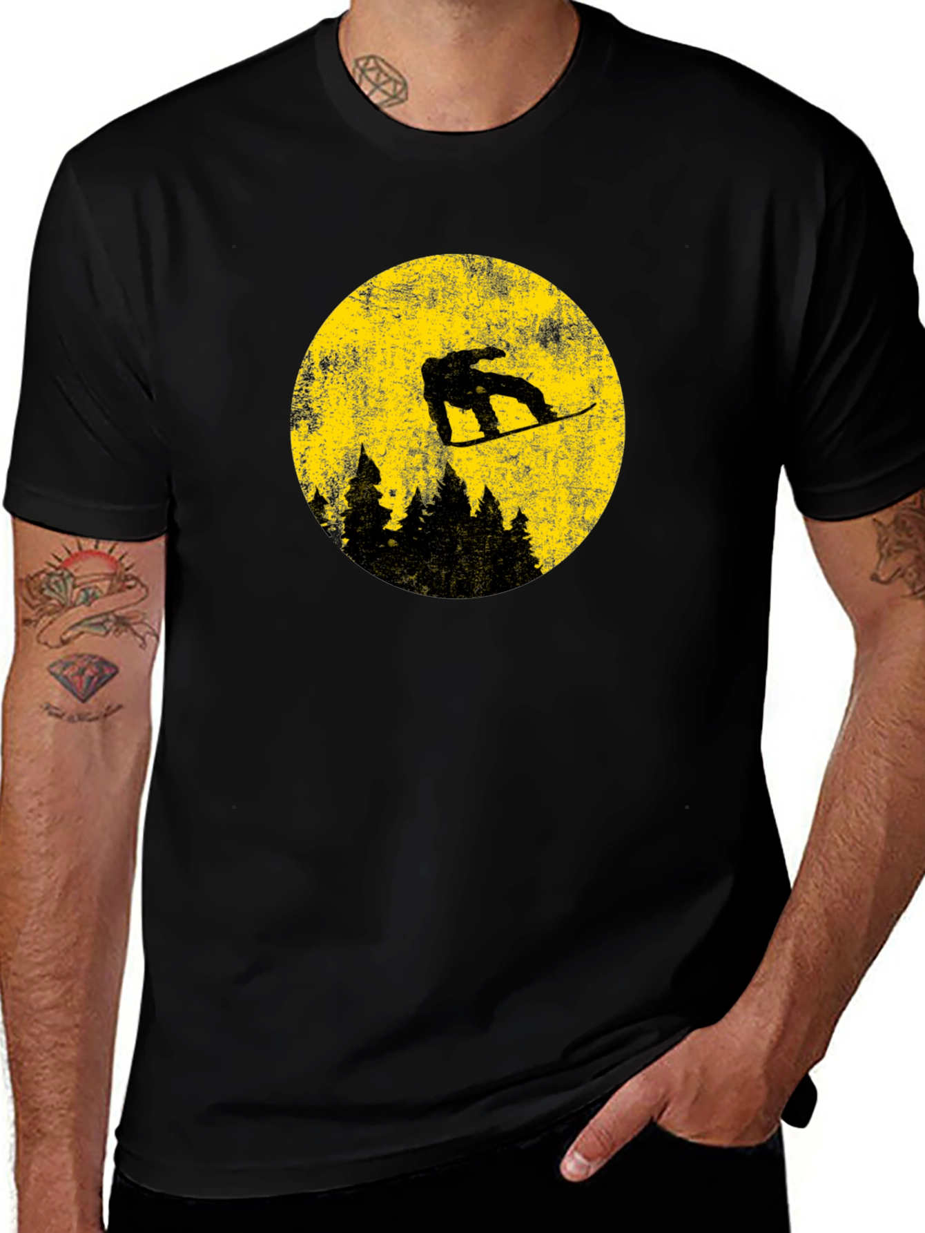 Snowboarder Moon Graphic Tee