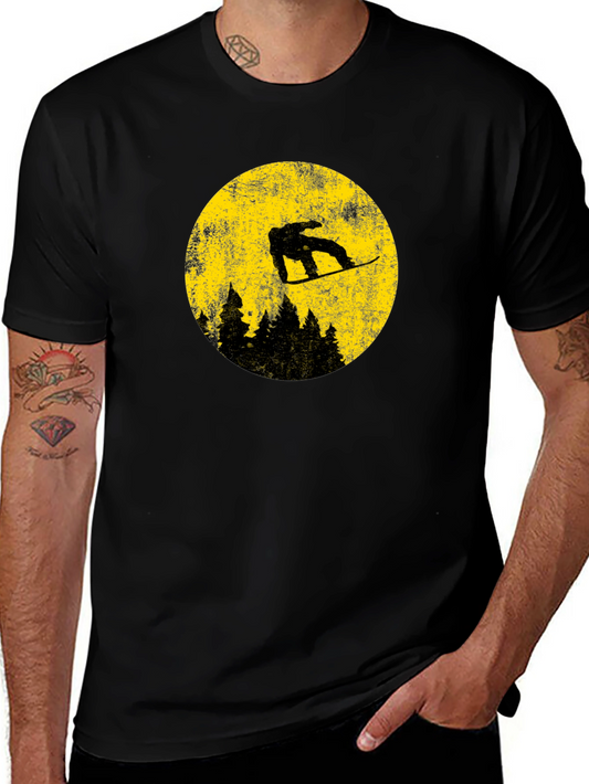 Snowboarder Moon Graphic Tee
