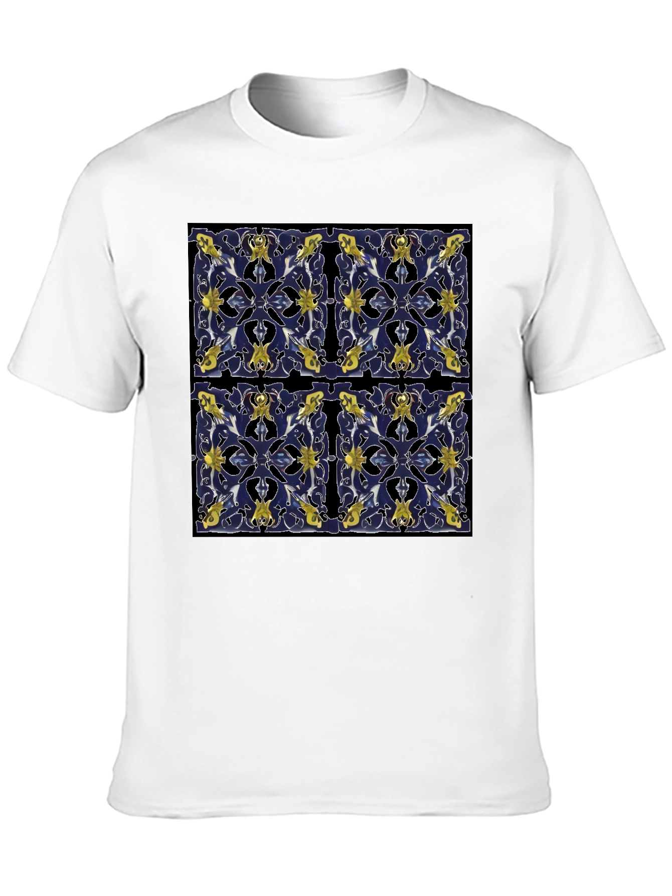 Azulejo Pattern Tee - Stylish Black T-Shirt