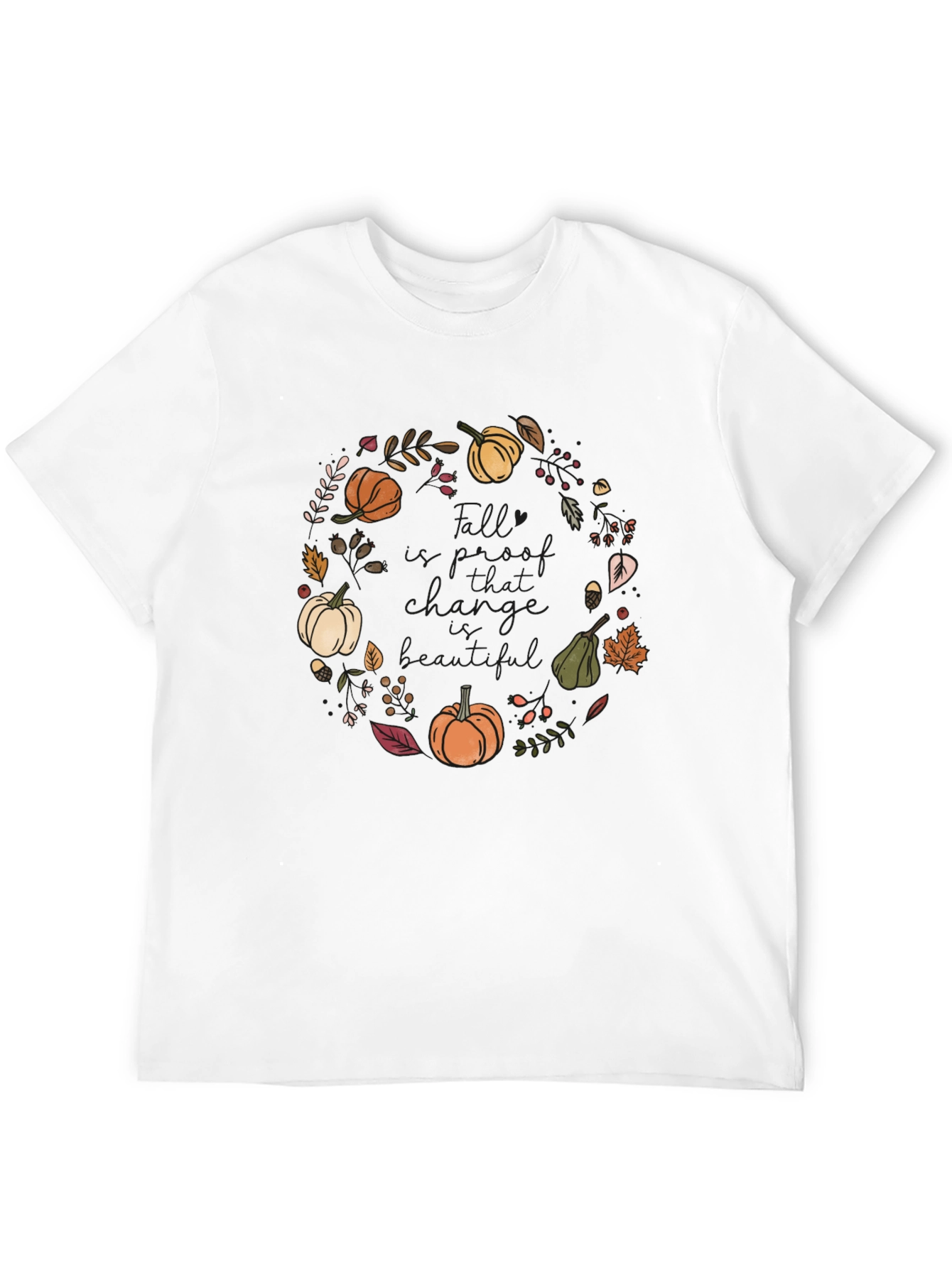 Fall Harvest Wreath T-Shirt - Autumn Design