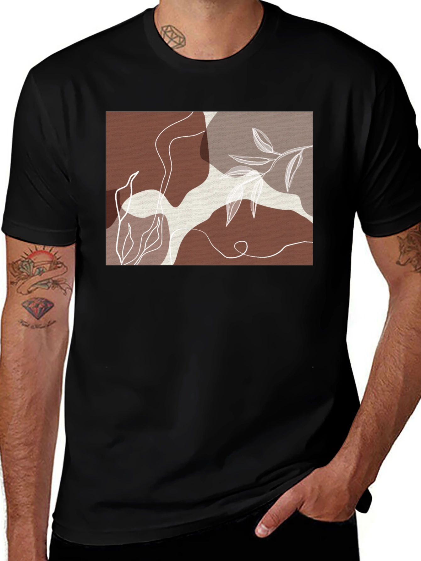 Abstract Botanical T-Shirt - Modern Art Tee