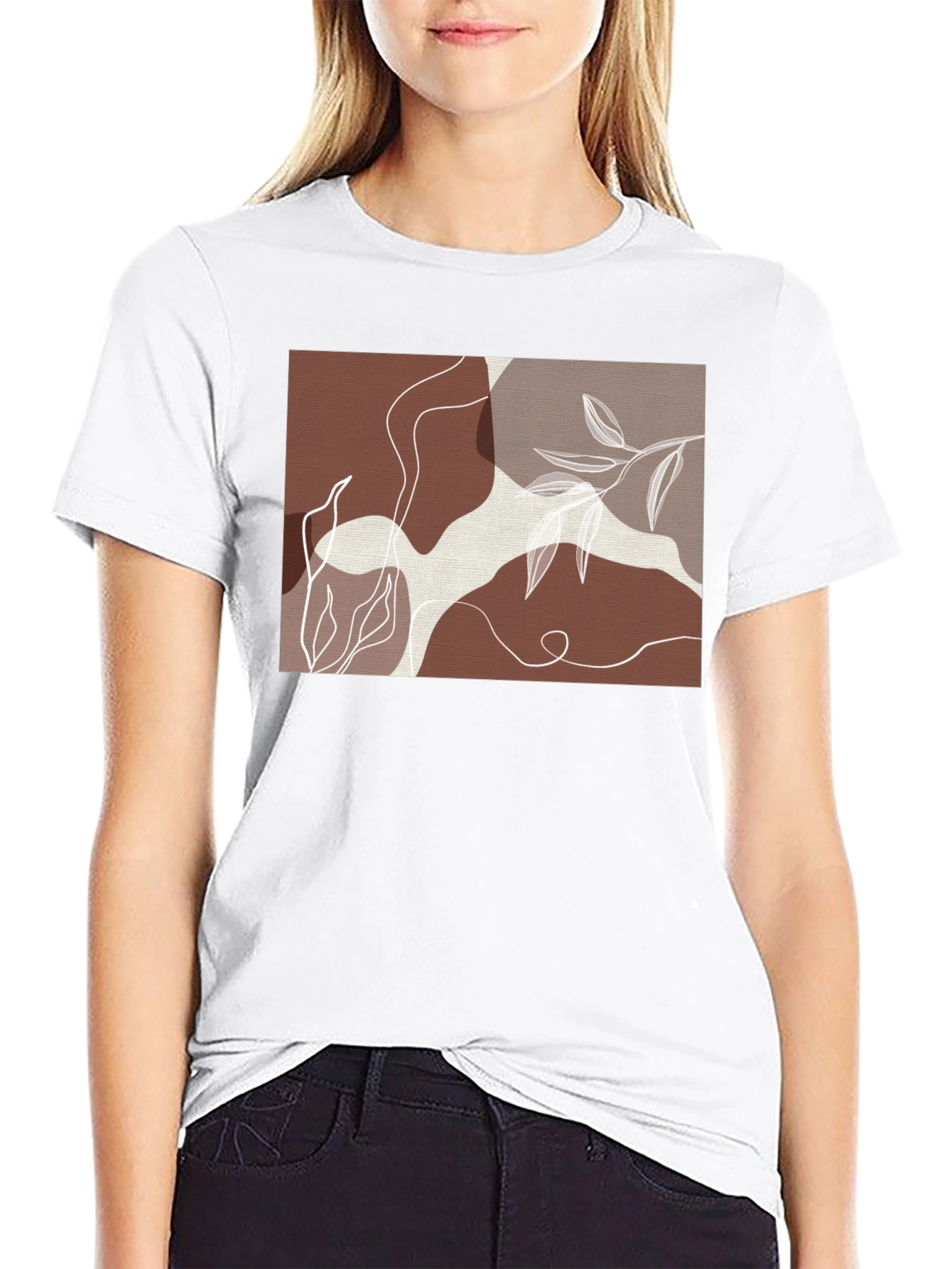 Abstract Botanical T-Shirt - Modern Art Tee