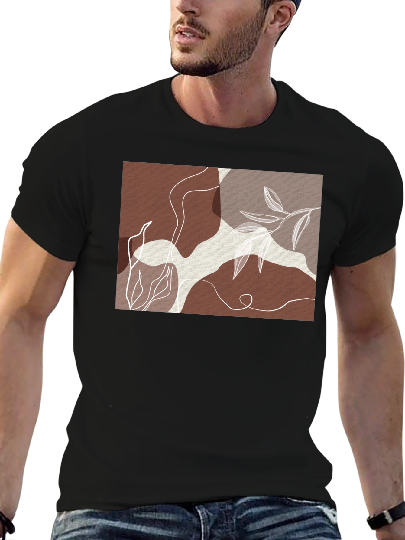 Abstract Botanical T-Shirt - Modern Art Tee