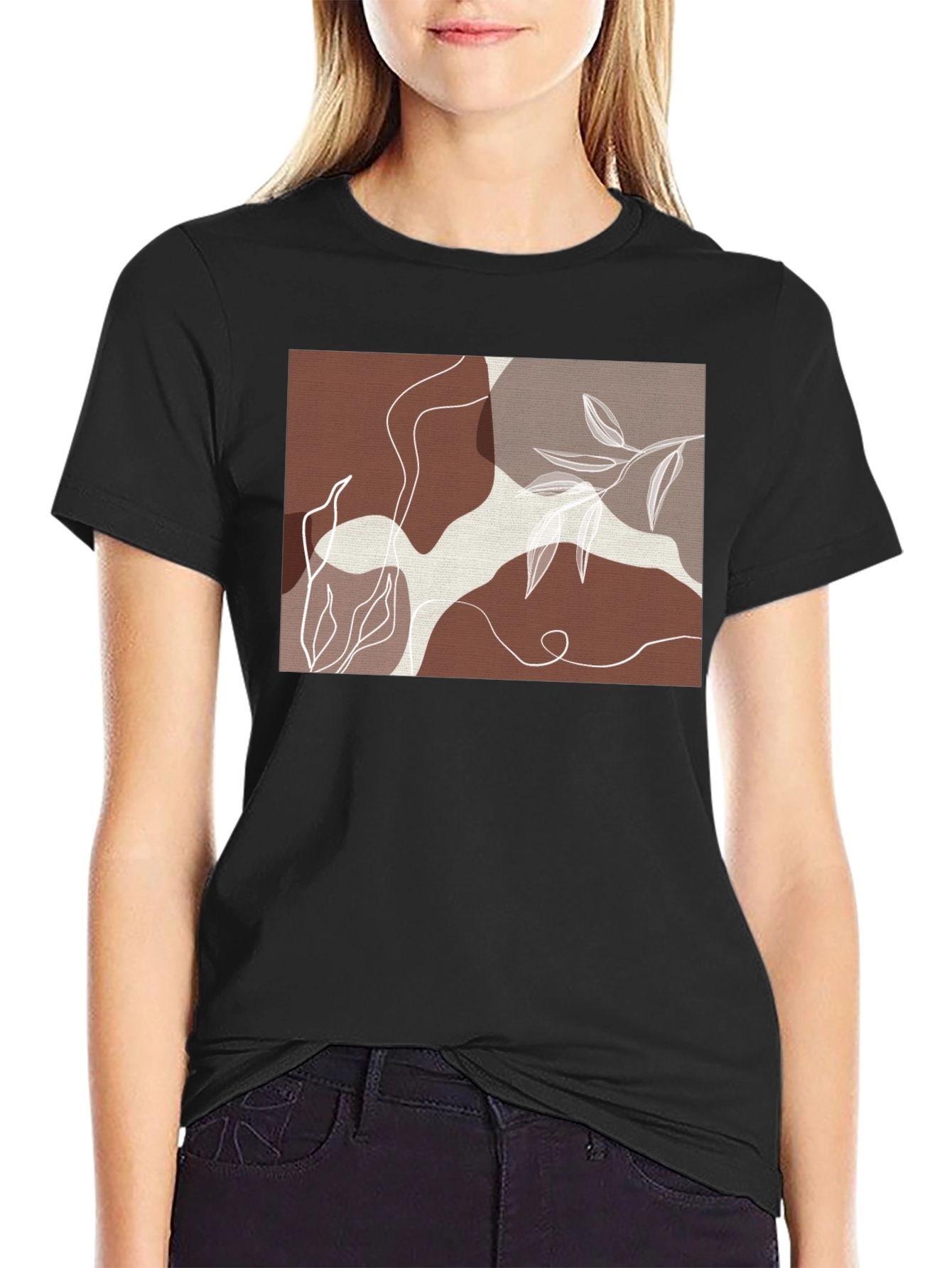 Abstract Botanical T-Shirt - Modern Art Tee