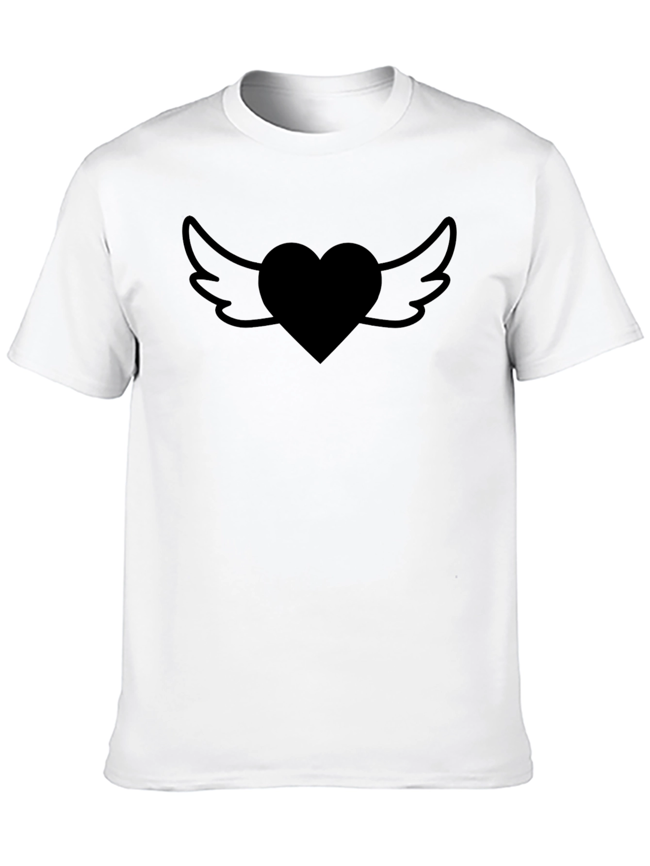 Heart Wings Graphic Tee - Casual Black T-Shirt