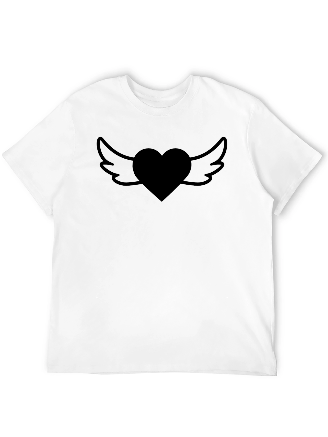Heart Wings Graphic Tee - Casual Black T-Shirt