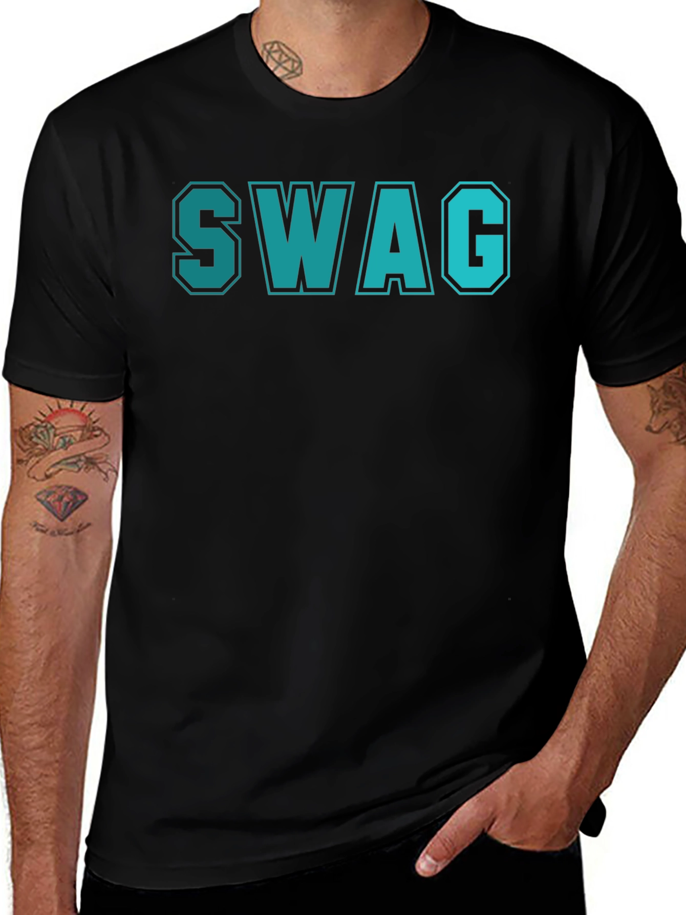 Cool SWAG Tee - Black Cotton Blend T-Shirt