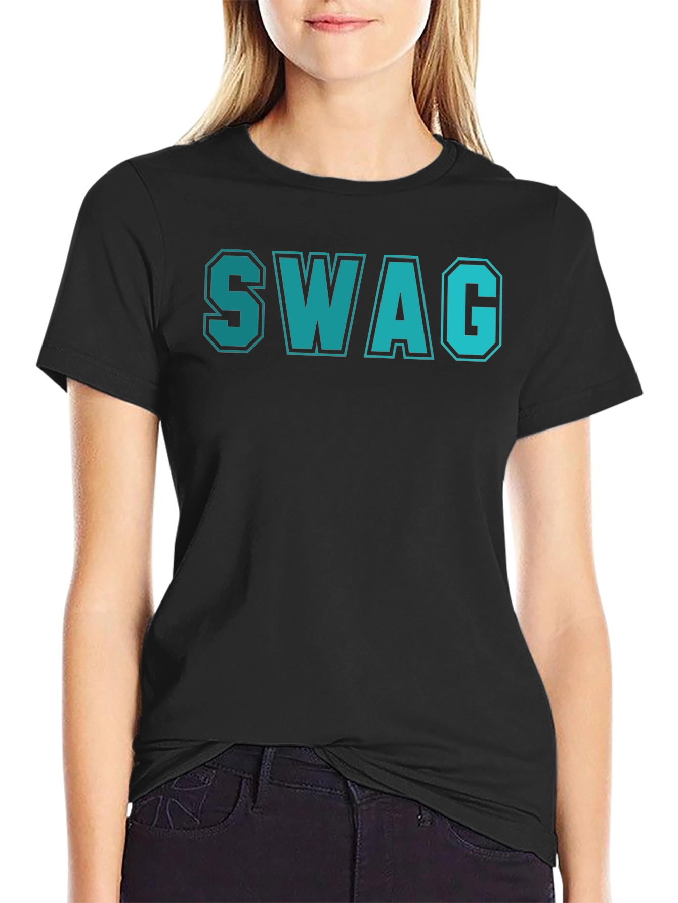 Cool SWAG Tee - Black Cotton Blend T-Shirt