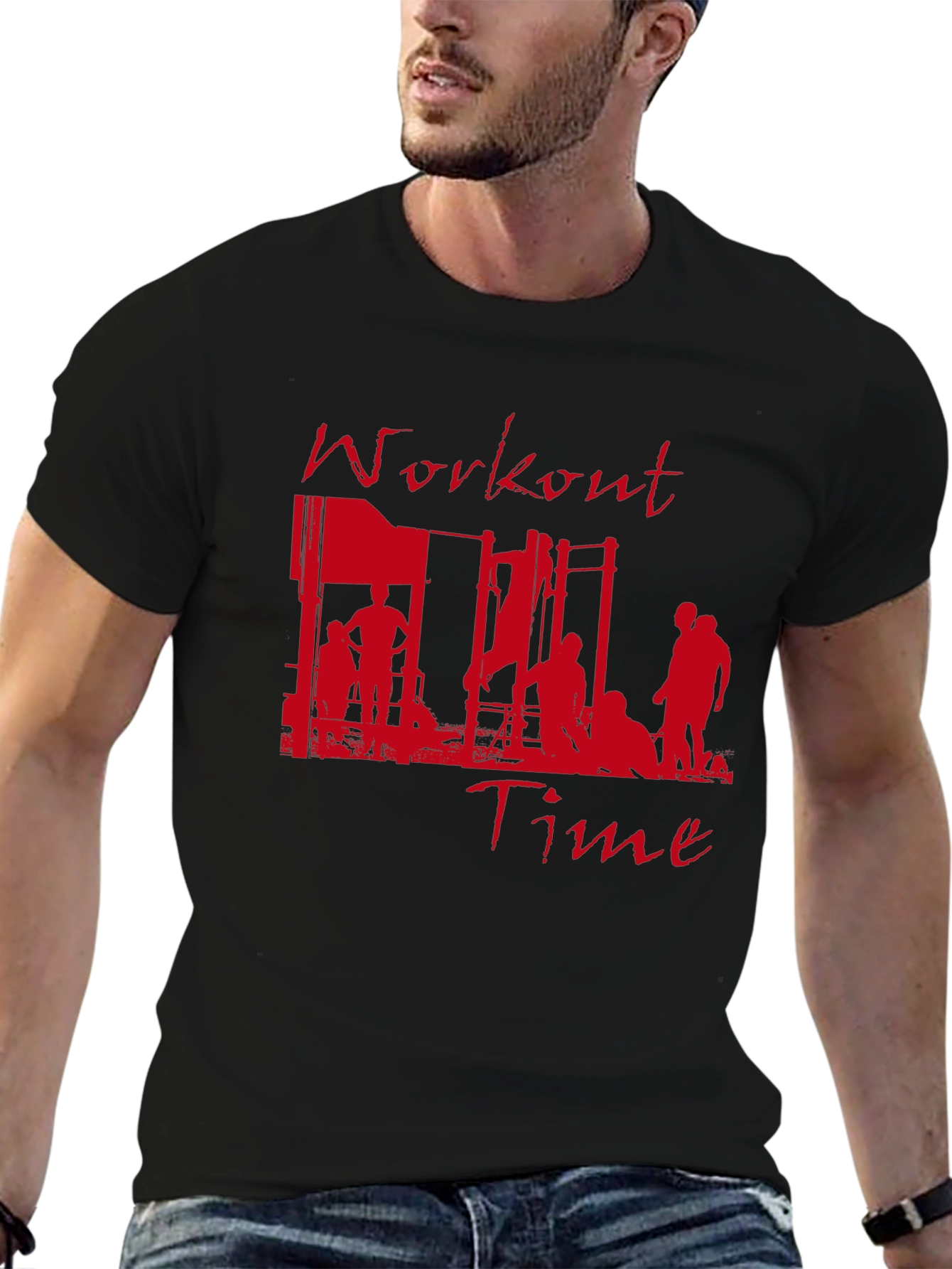 Workout Time Graphic Tee - Gym Motivation Shirt