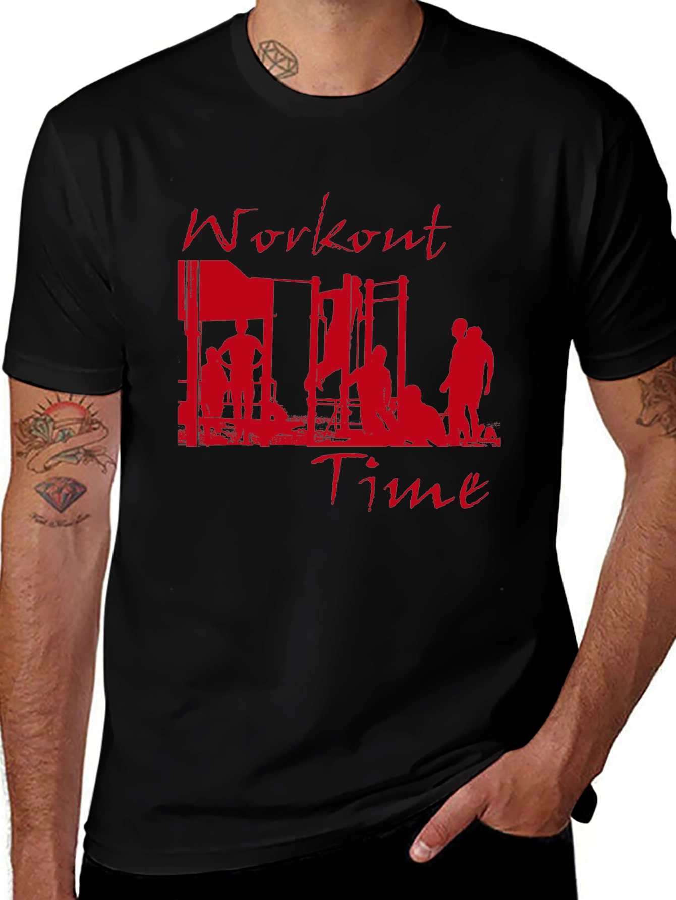 Workout Time Graphic Tee - Gym Motivation Shirt
