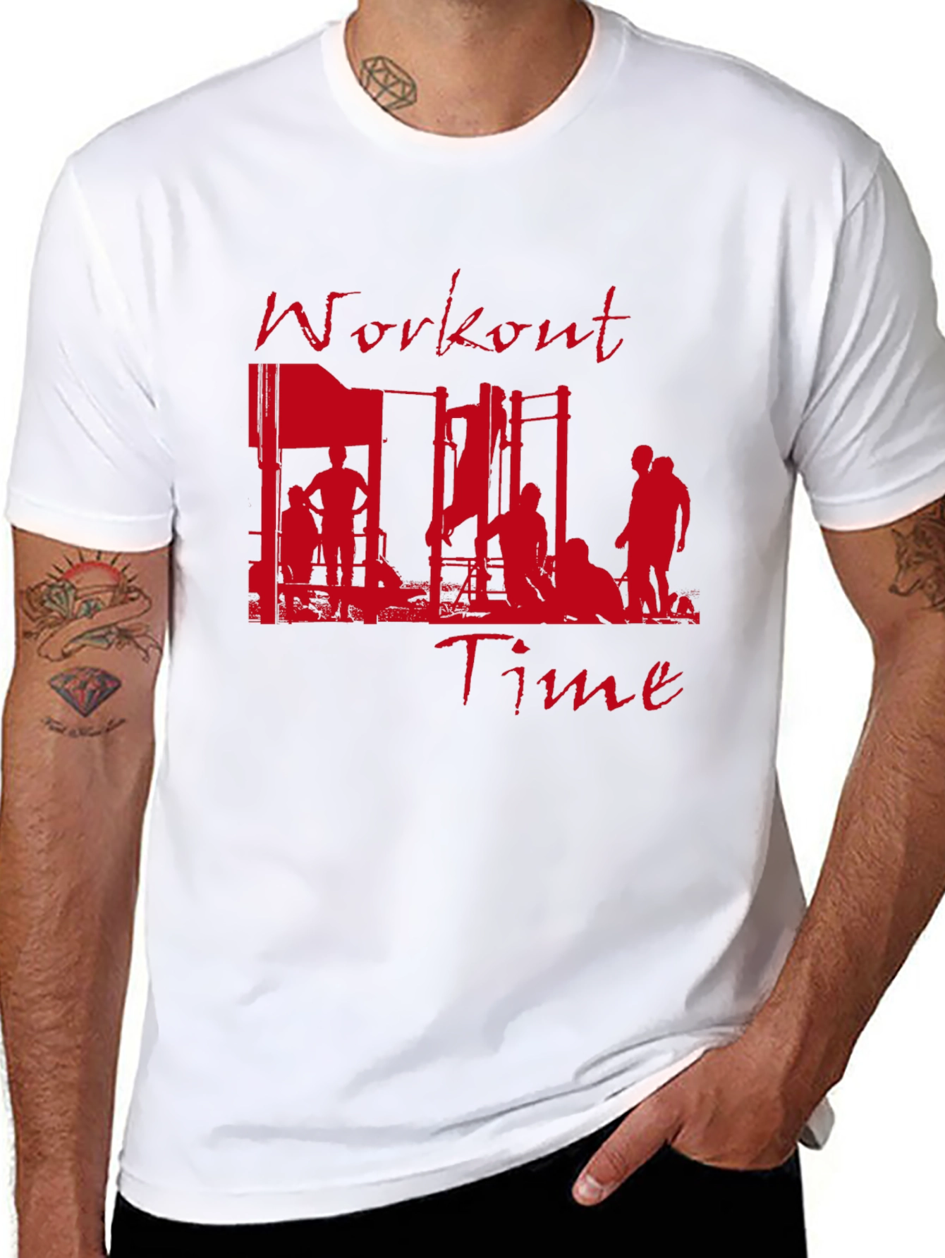Workout Time Graphic Tee - Gym Motivation Shirt